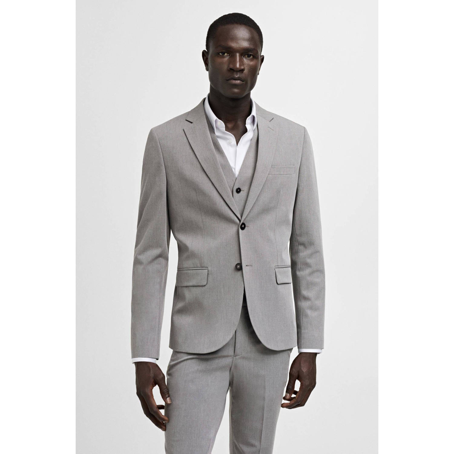 Mango Man super slim fit colbert grijs