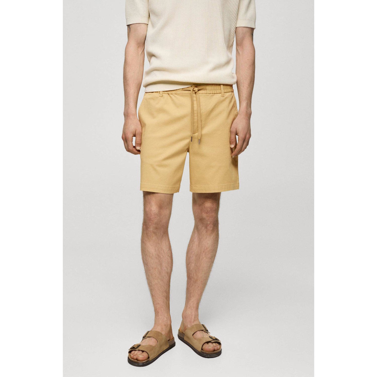 Mango Man regular fit short geel