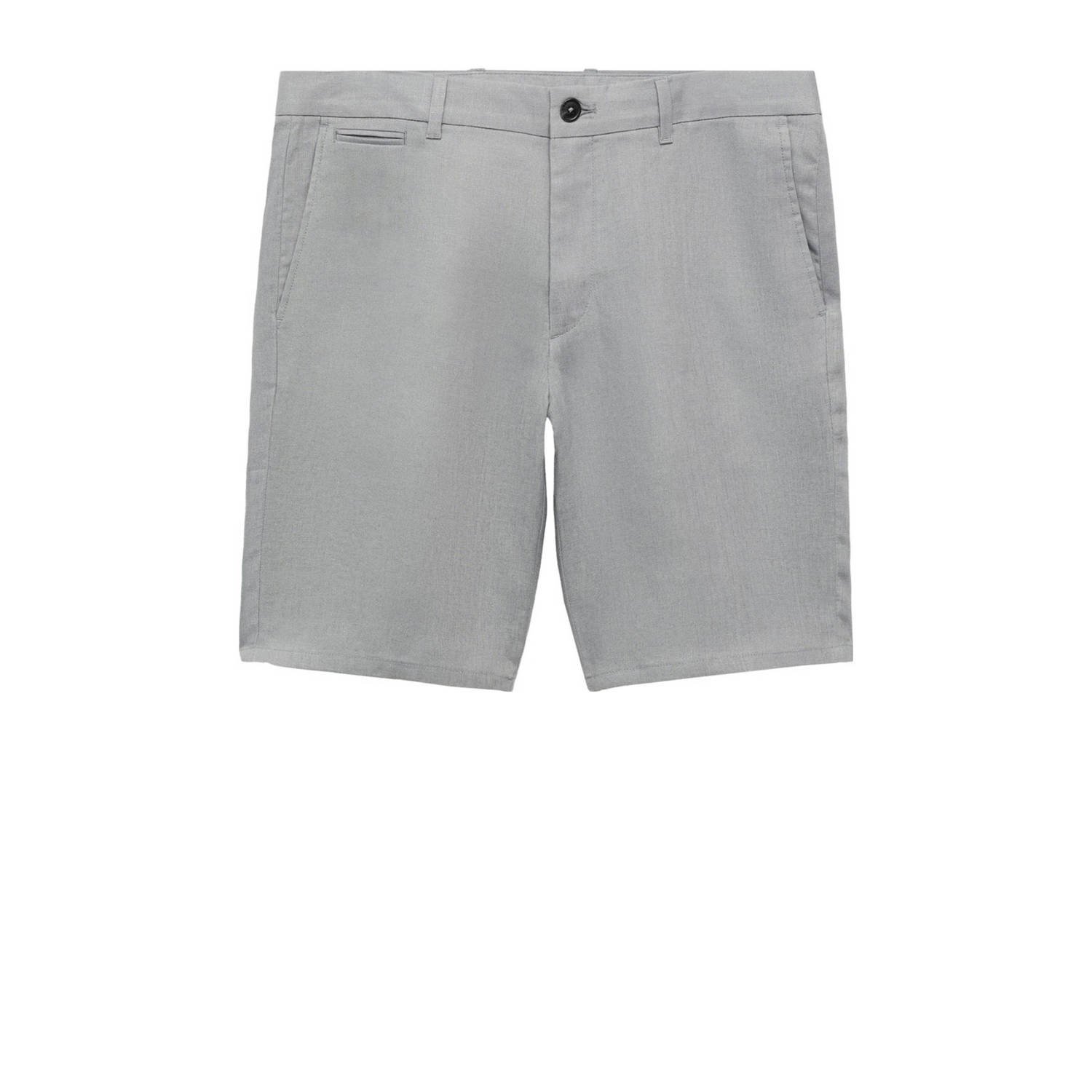 Mango Man slim fit short grijsblauw