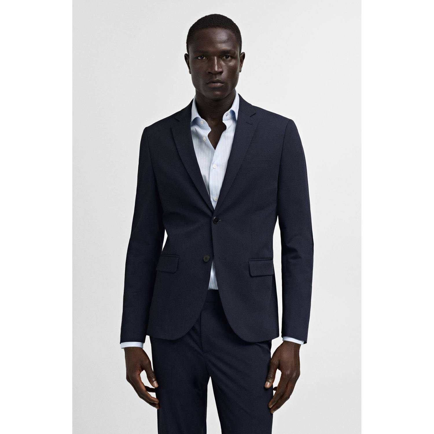 Mango Man super slim fit colbert marineblauw