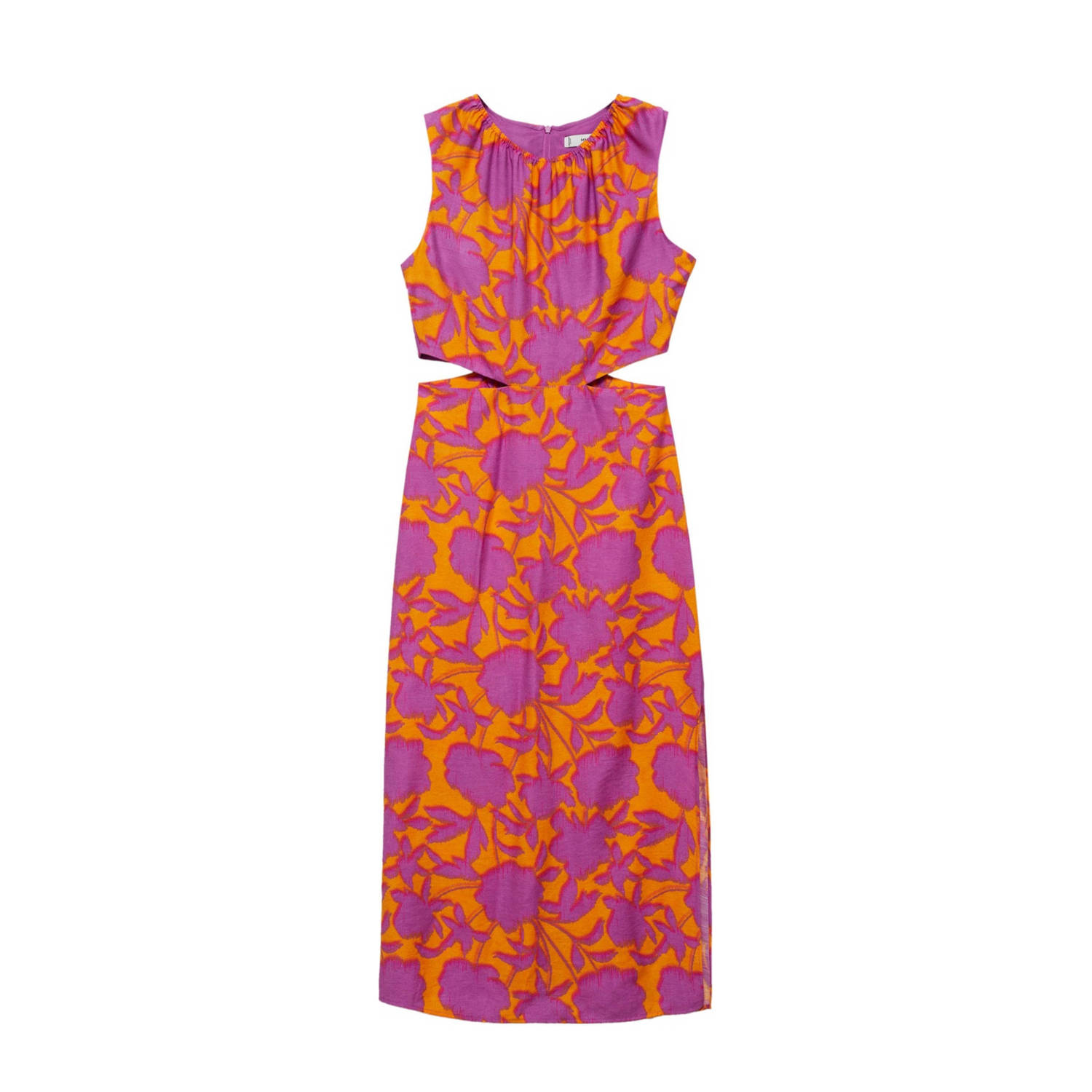 Mango jurk met all over print oranje paars