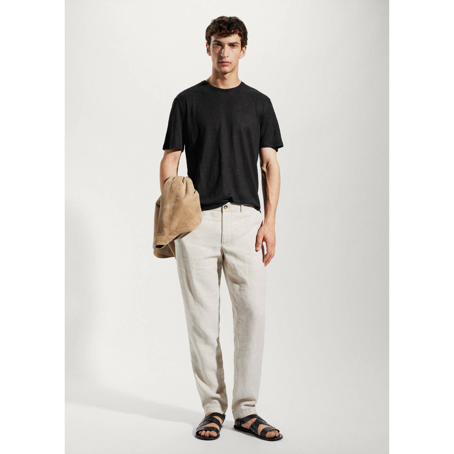 Mango Man regular fit T-shirt zwart