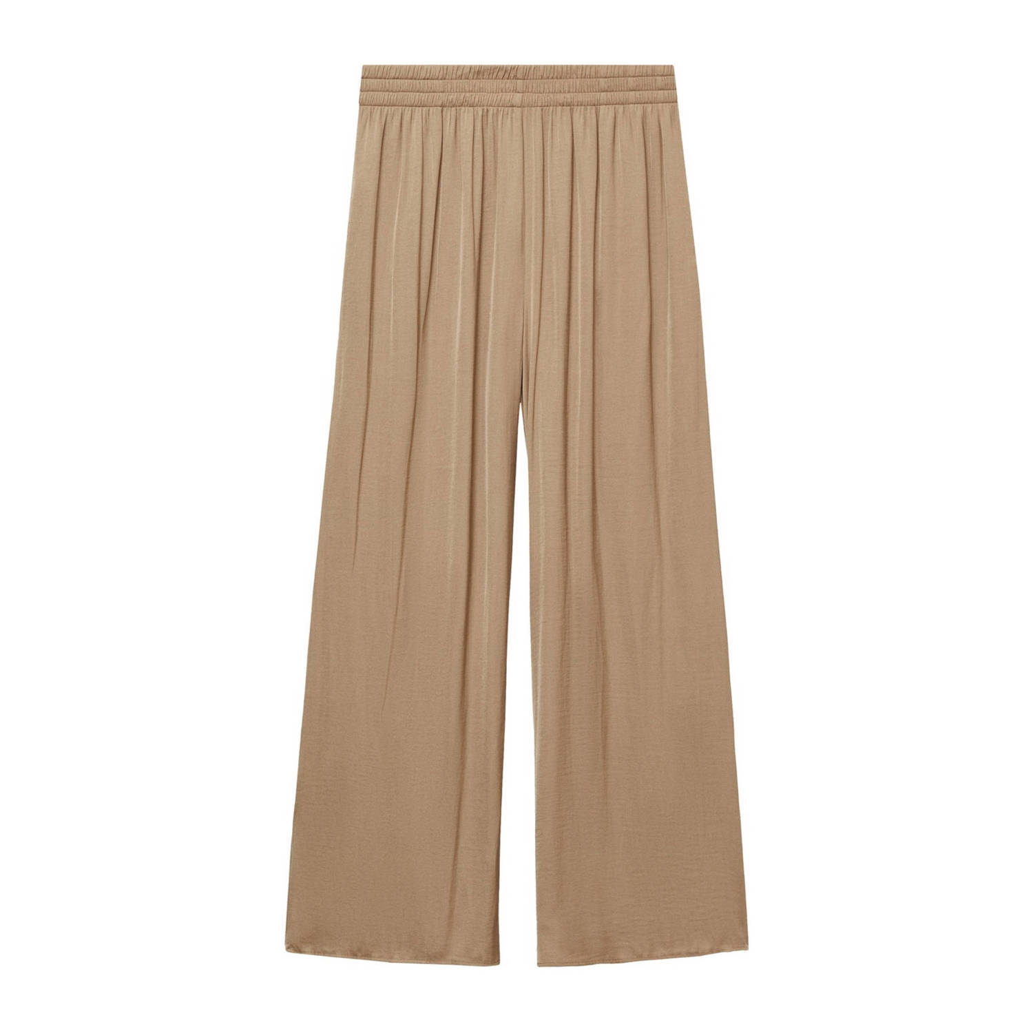 Mango high waist wide leg pantalon lichtbeige