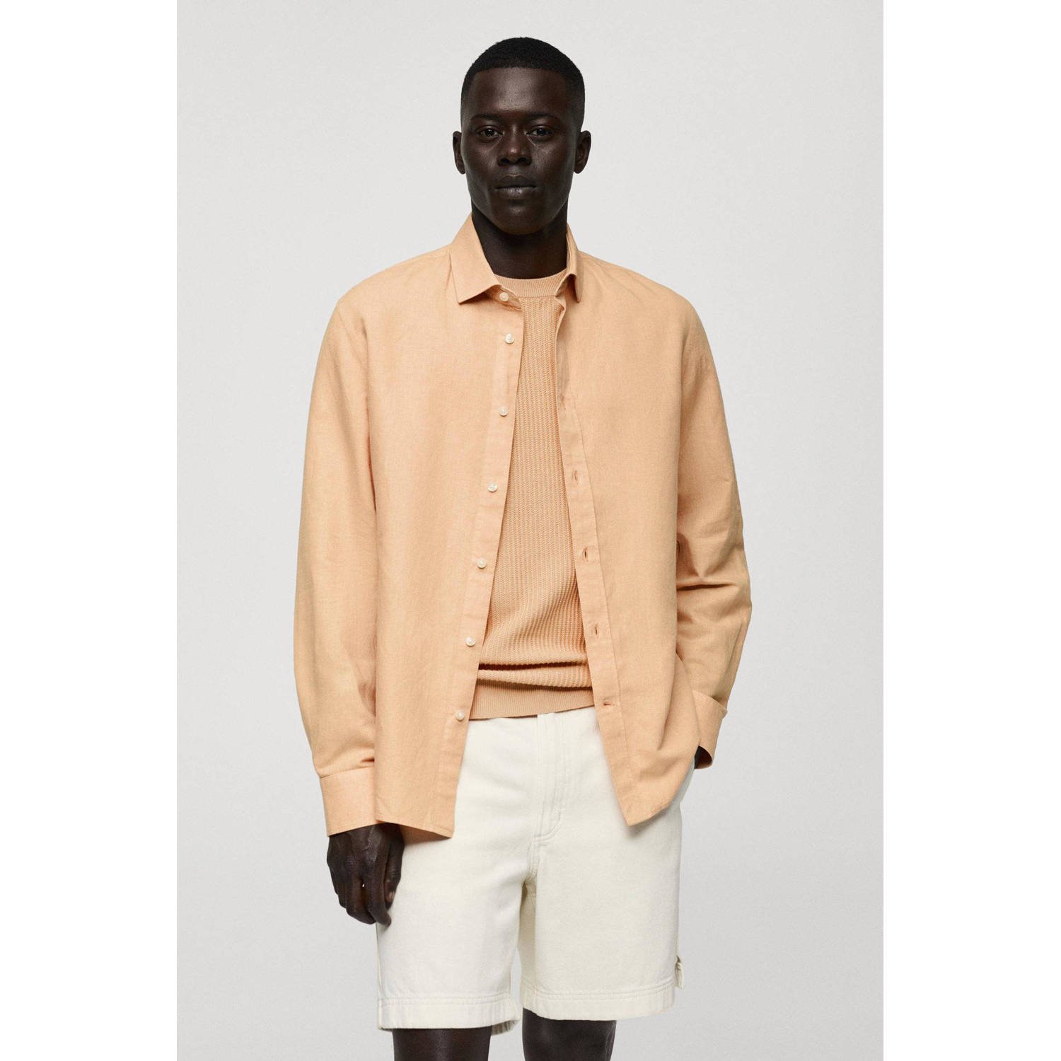 Mango Man regular fit overhemd oranje