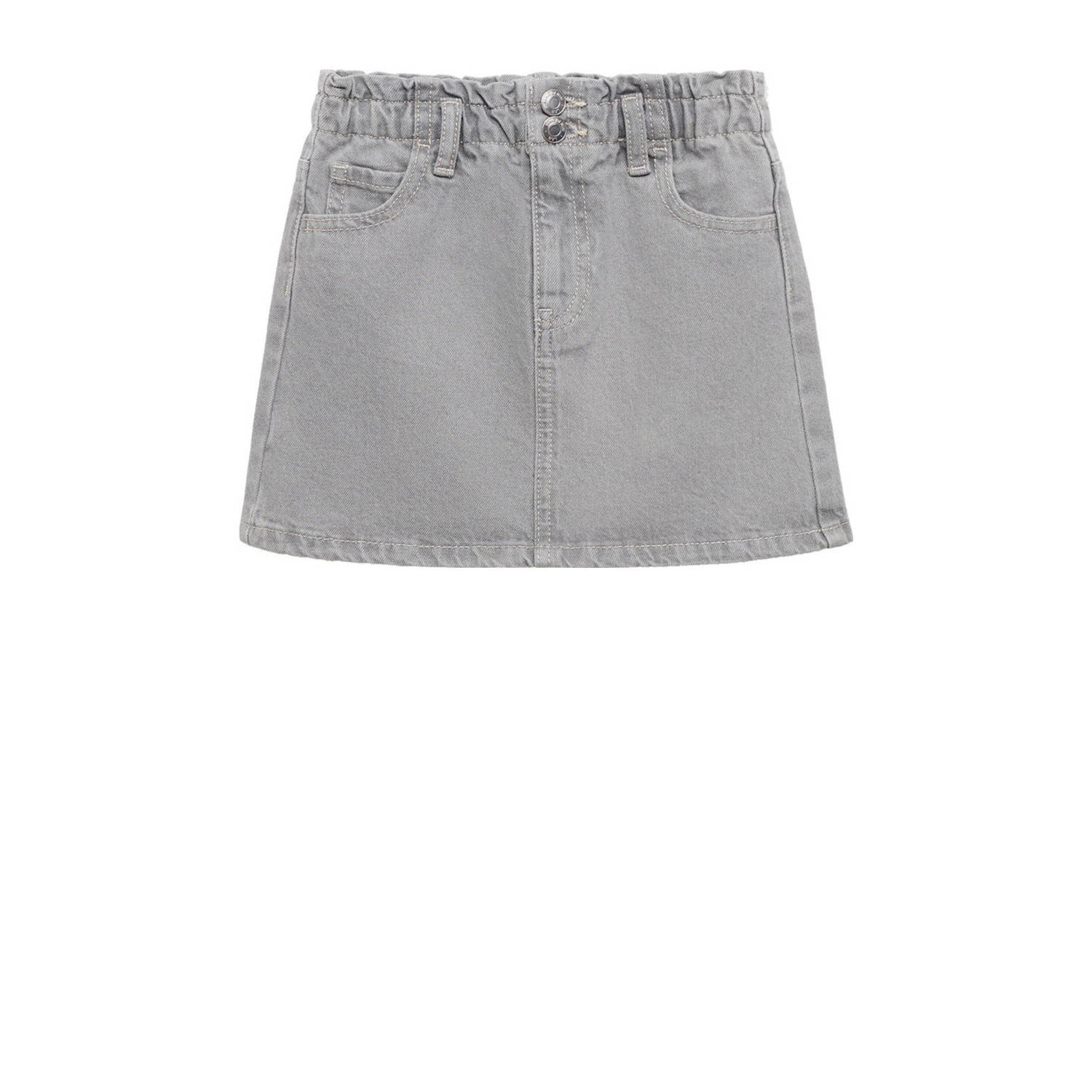 Mango Kids denim; spijkerrok grey denim Grijs Effen 116