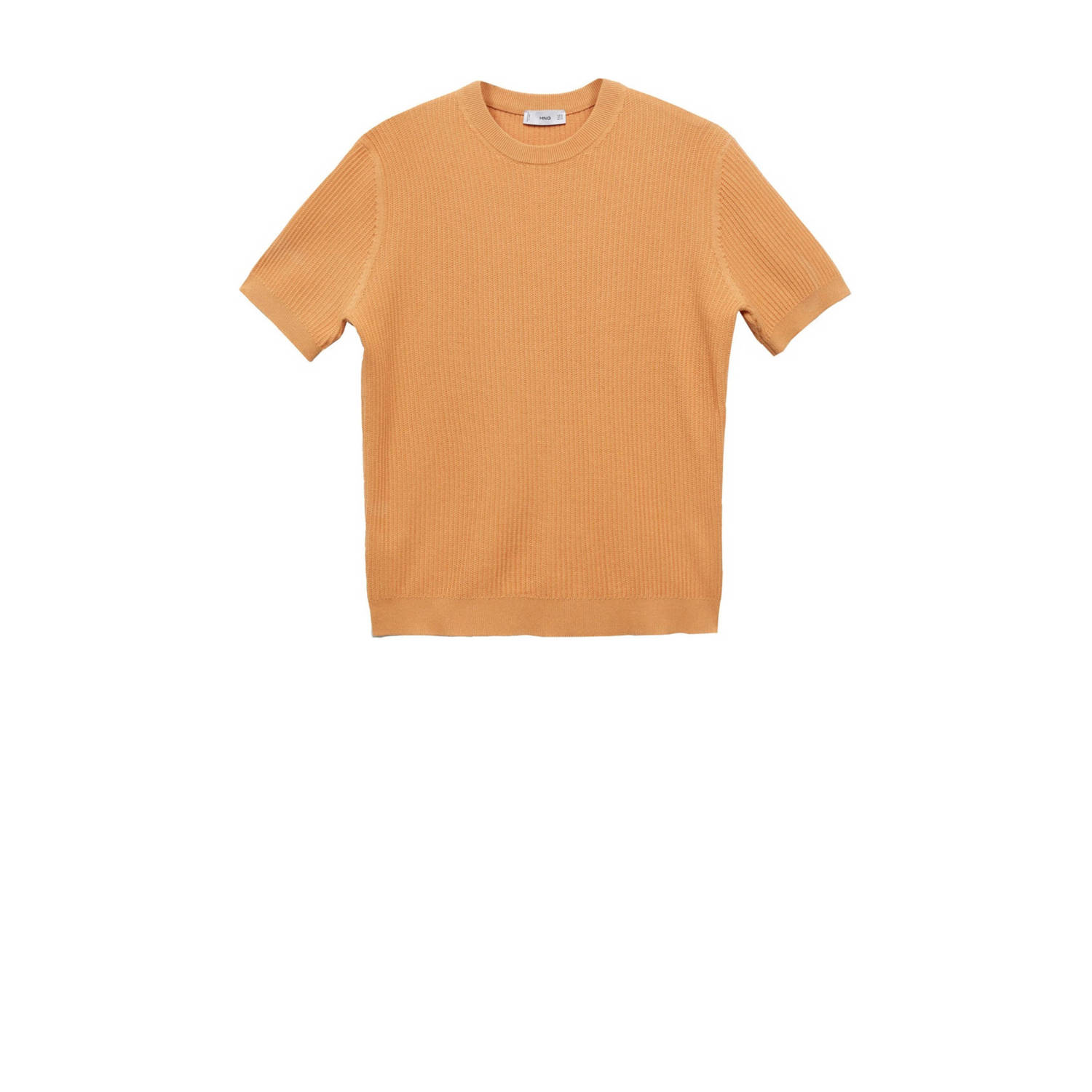 Mango Man fijngebreid T-shirt oranje