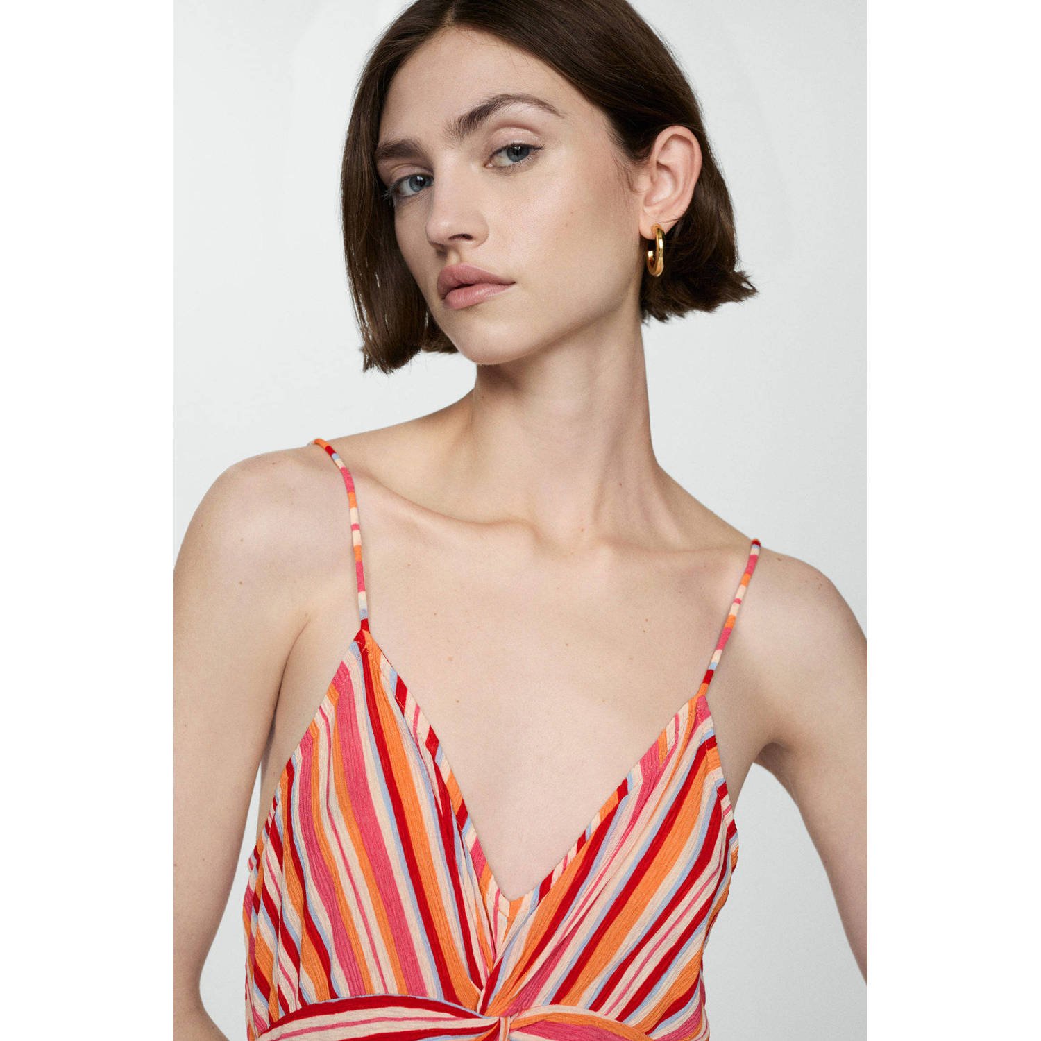 Mango gestreepte maxi jurk multi
