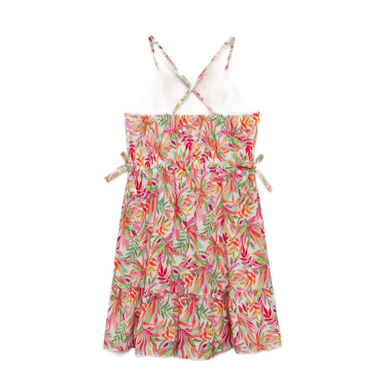 Mango Kids gebloemde jurk rood groen roze