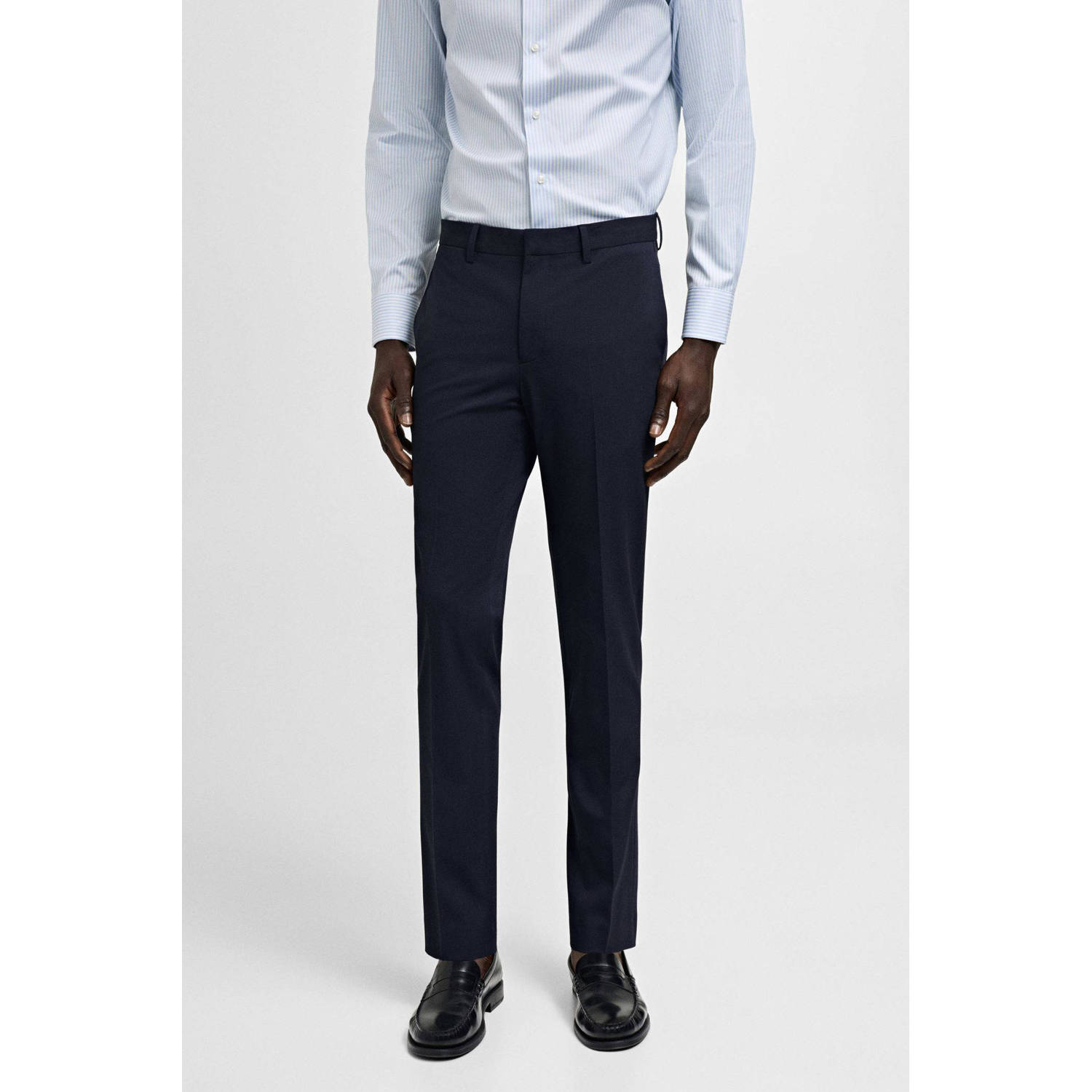 Mango Man slim fit pantalon marineblauw