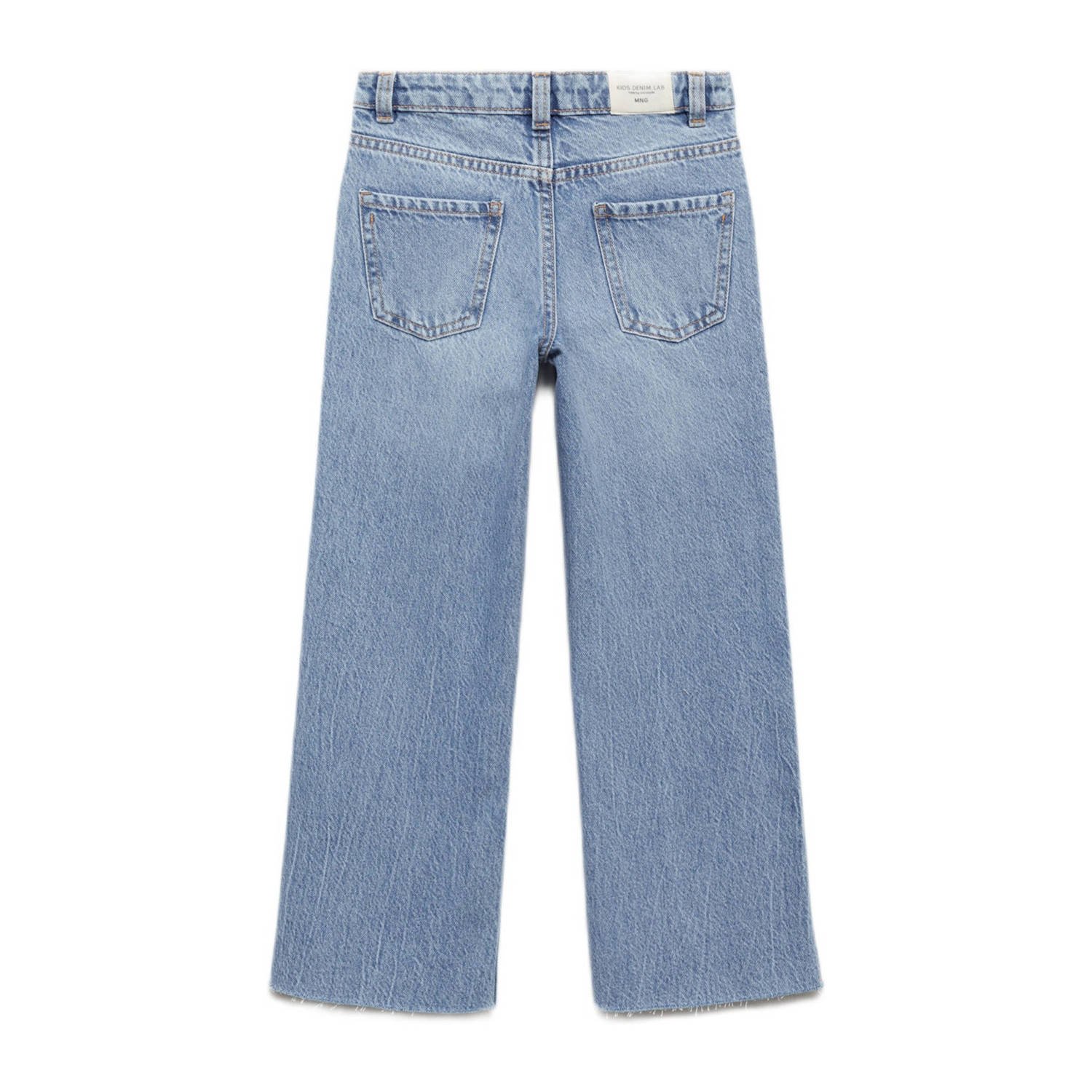 Mango Kids wide leg jeans medium blue denim