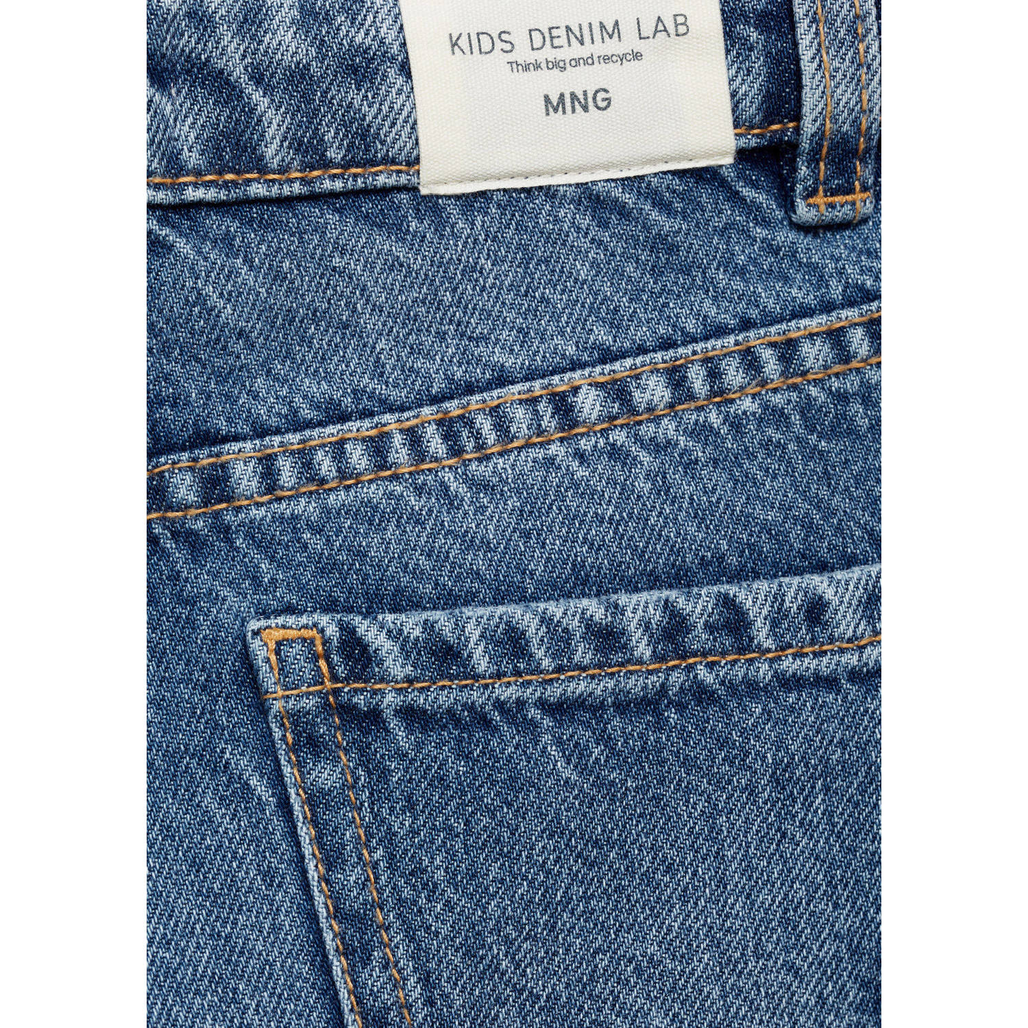 Mango Kids wide leg jeans medium blue denim