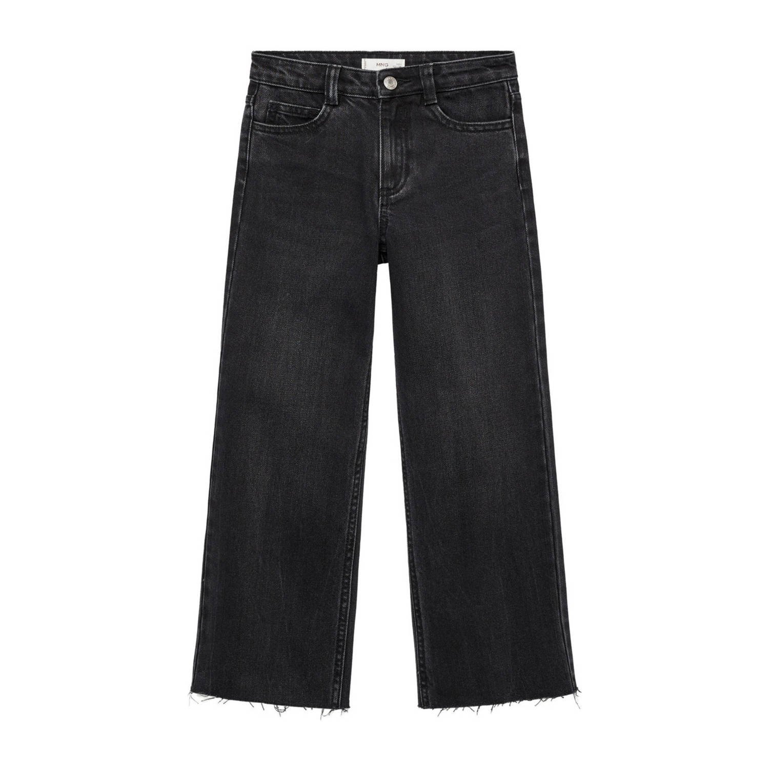 Mango Kids wide leg jeans grey denim Grijs Meisjes Katoen Effen 146