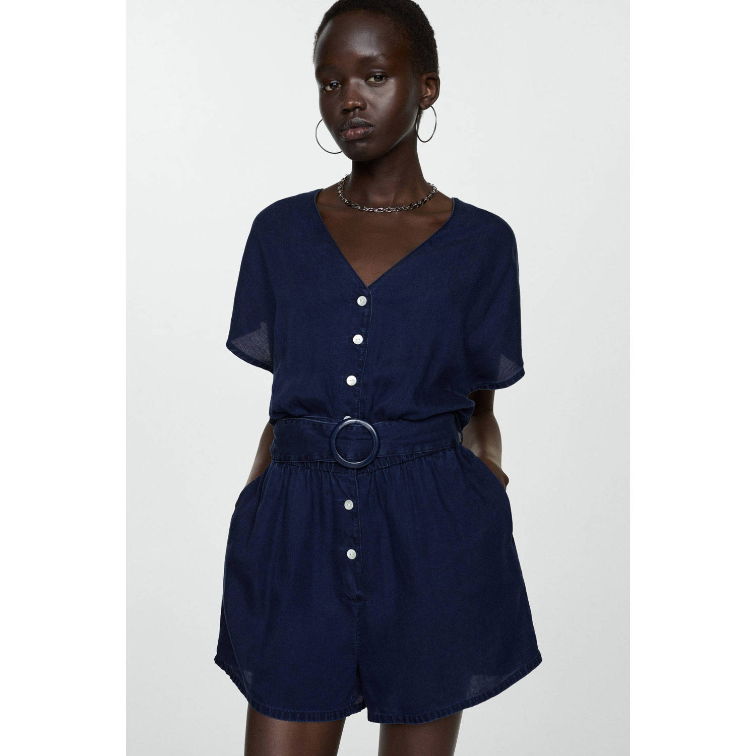 Mango jumpsuit dark blue denim