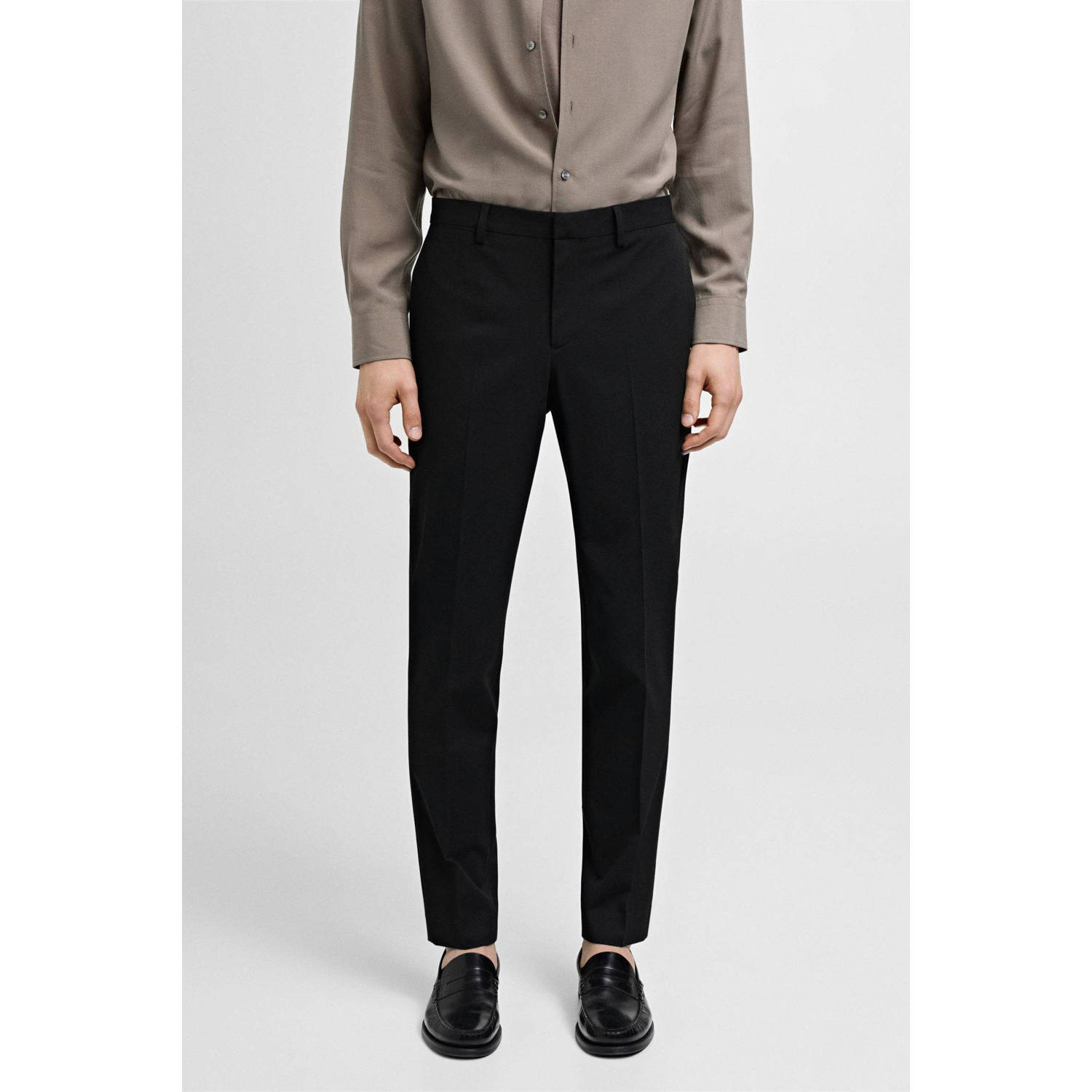 Mango Man slim fit pantalon zwart