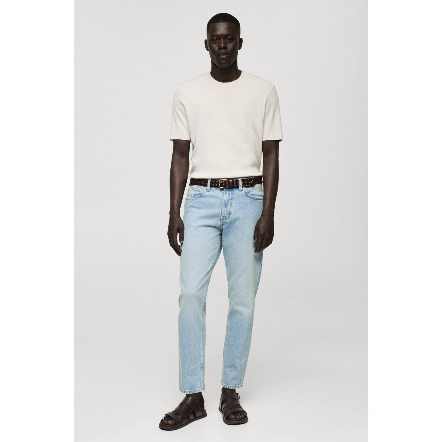 Mango Man tapered fit jeans blauw