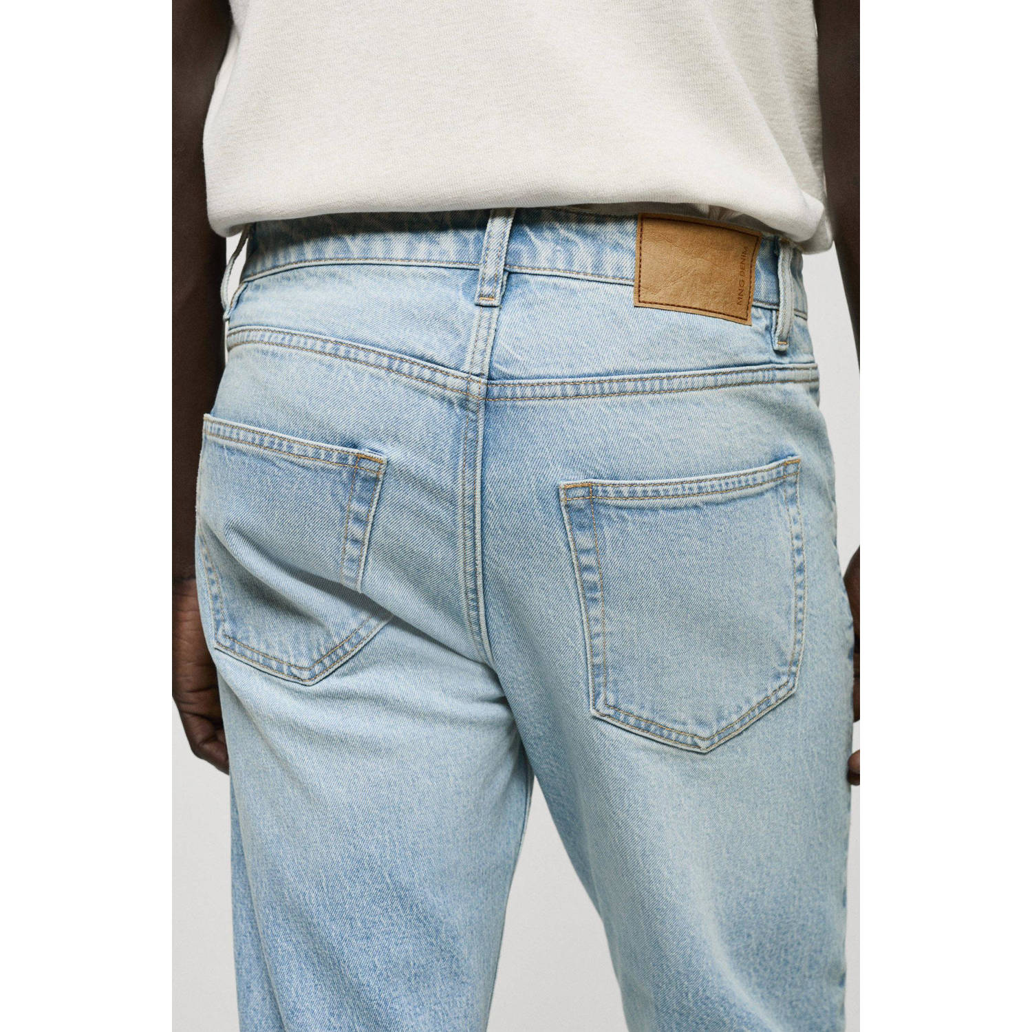 Mango Man tapered fit jeans blauw