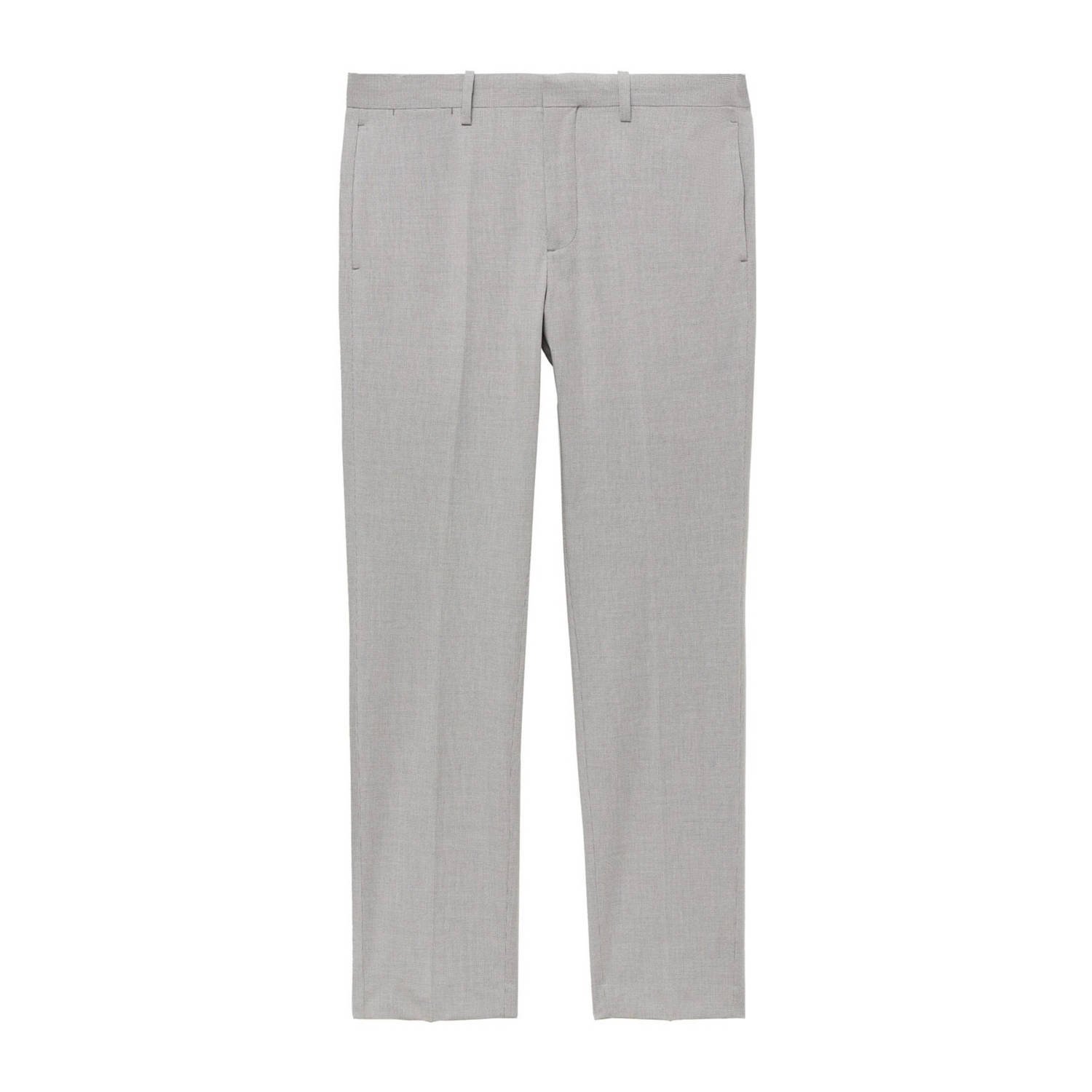 Mango Man slim fit pantalon lichtgrijs