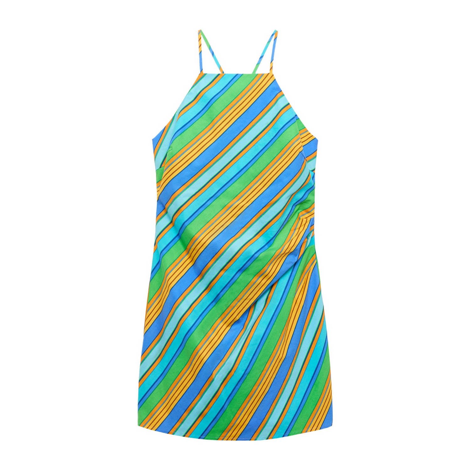 Mango gestreepte halter jurk multi