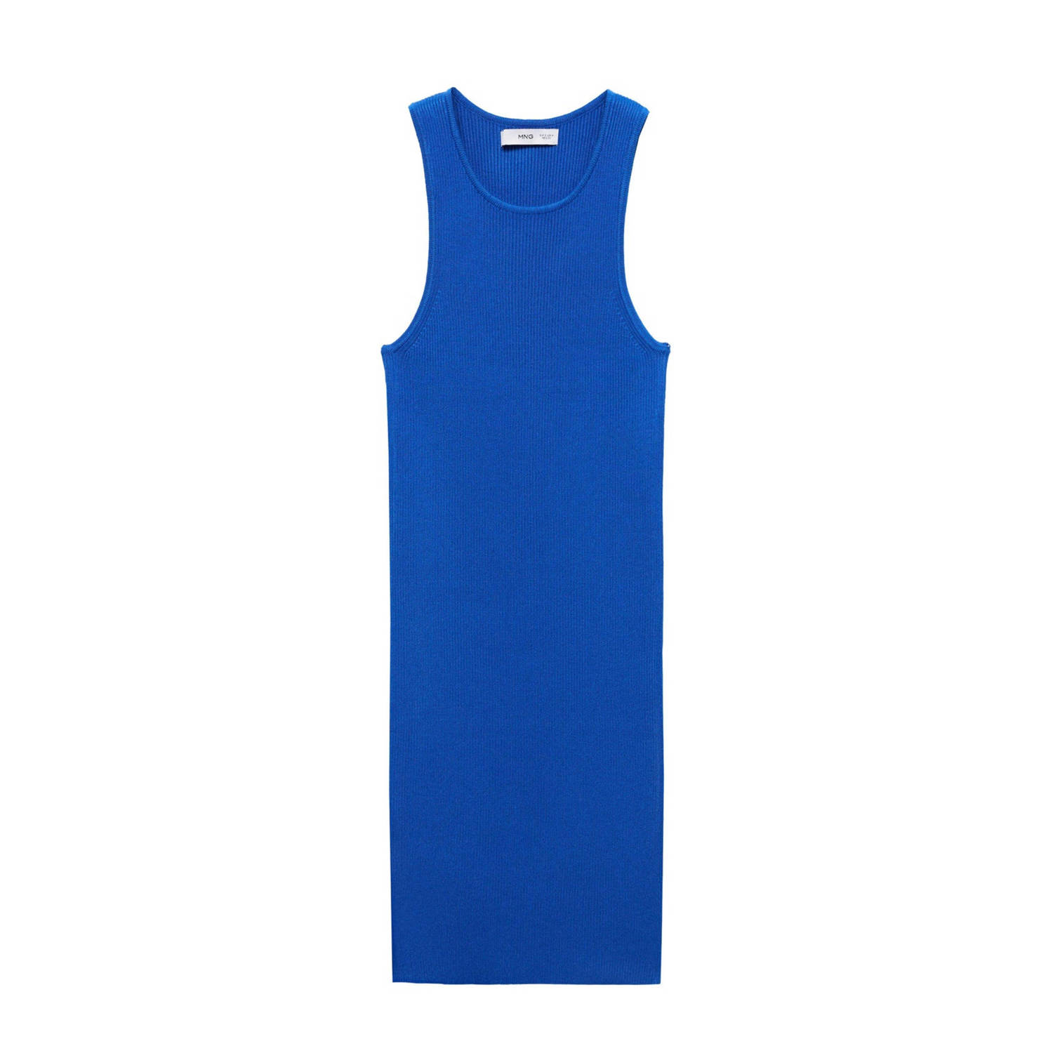 Mango ribgebreide bodycon jurk blauw