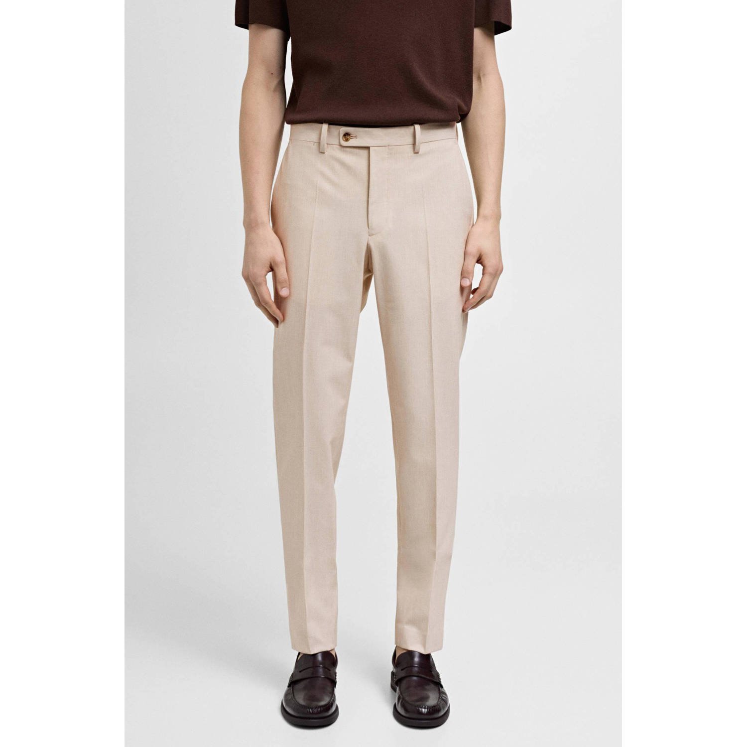 Mango Man slim fit pantalon beige