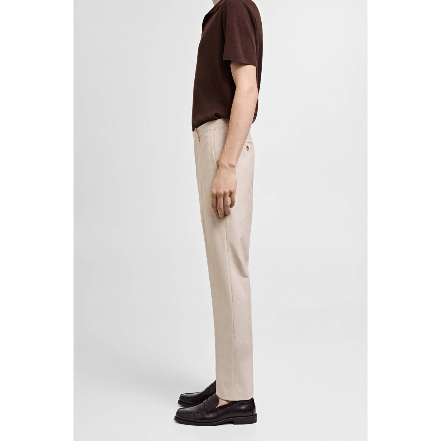 Mango Man slim fit pantalon lichtgrijs