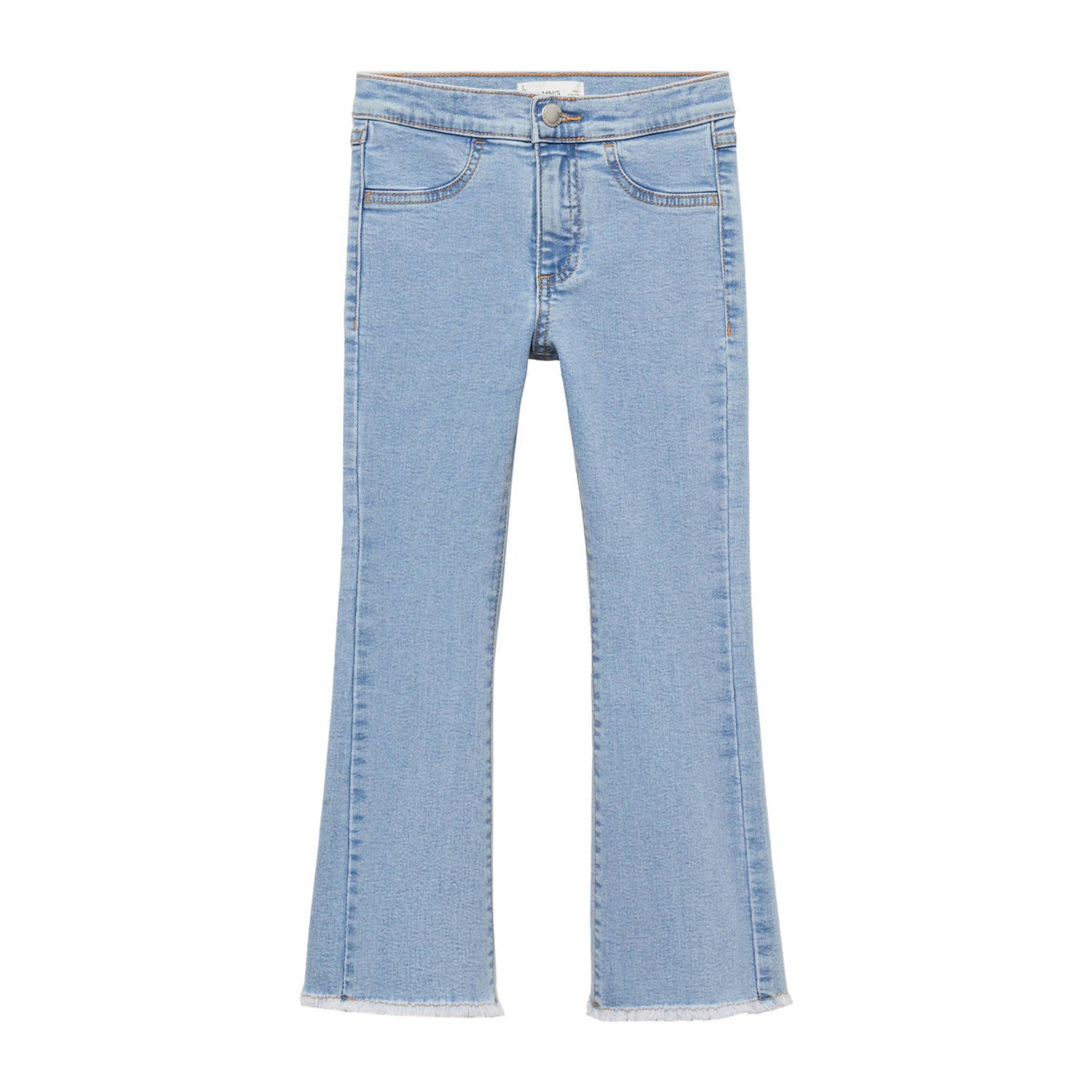 Mango Kids broek light blue denim Blauw Meisjes Stretchkatoen Effen 116