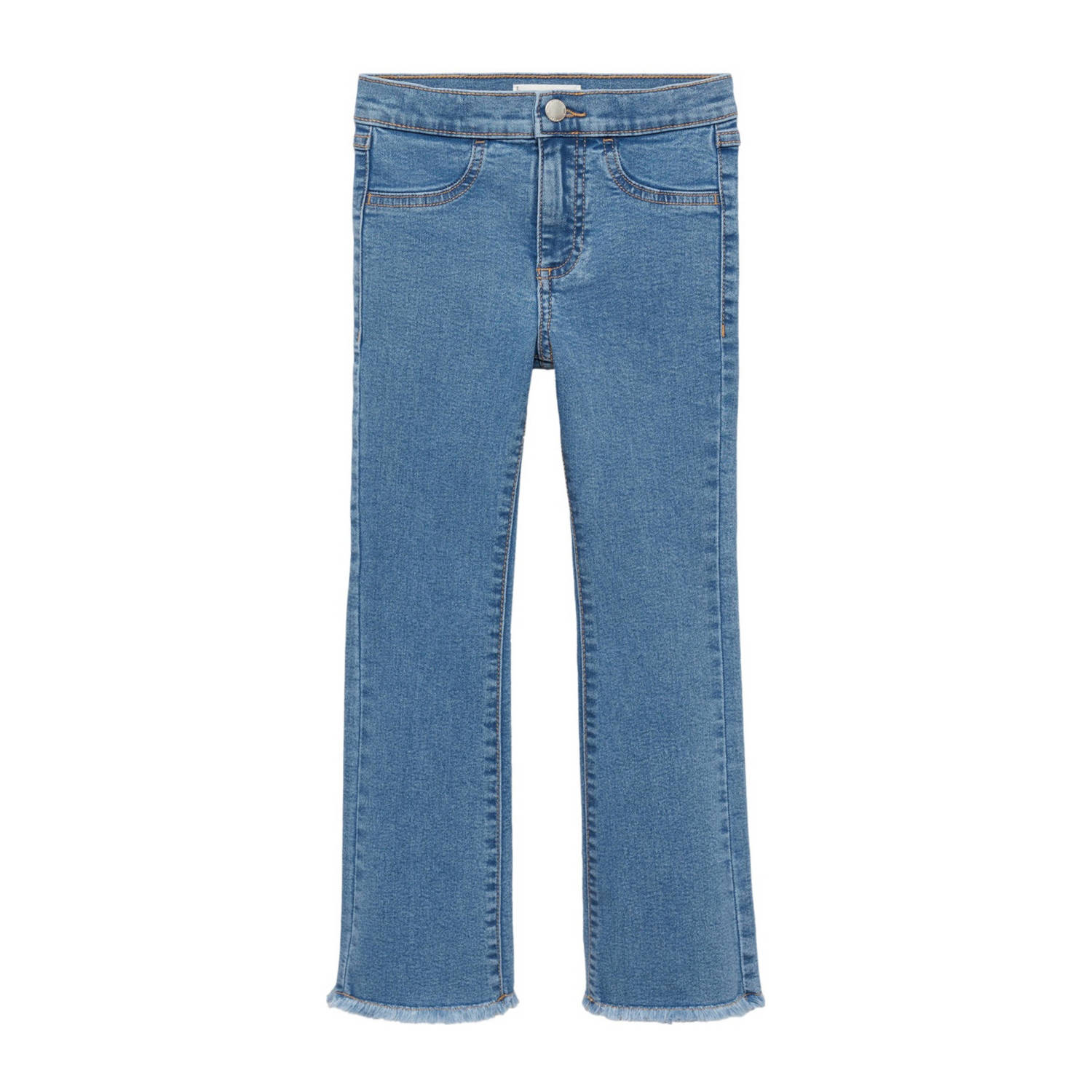 Mango Kids broek medium blue denim Blauw Meisjes Stretchkatoen Effen 128