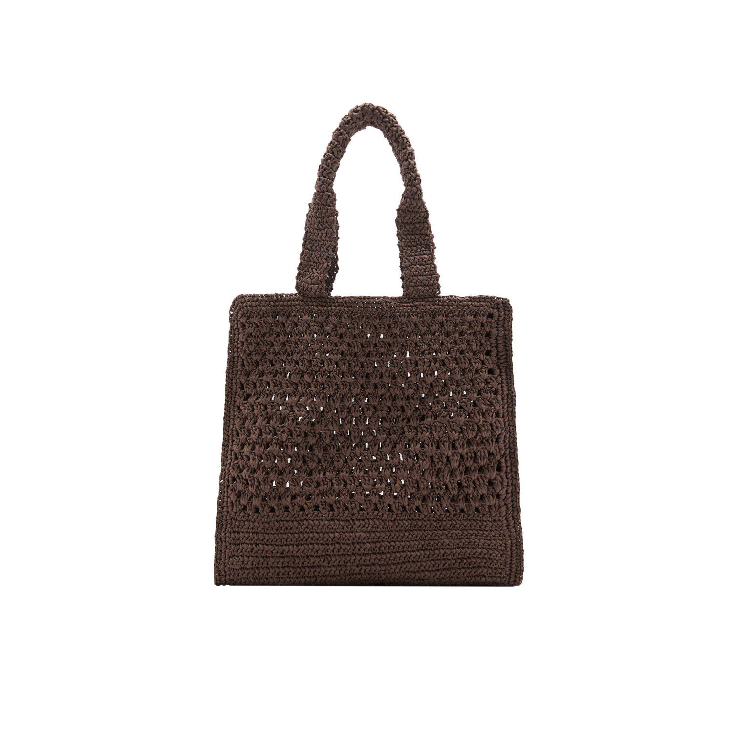 Mango crochet shopper bruin