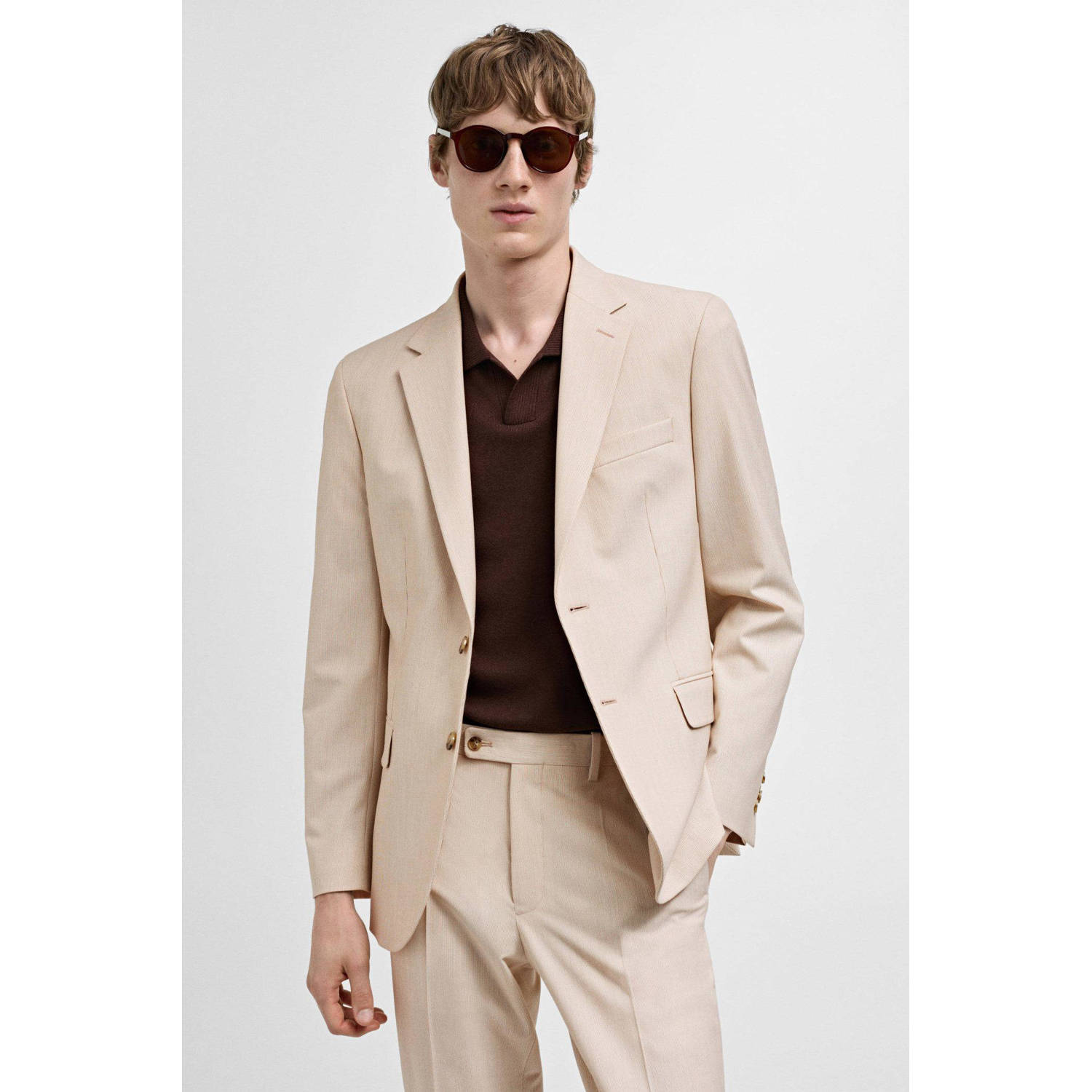 Mango Man slim fit colbert beige
