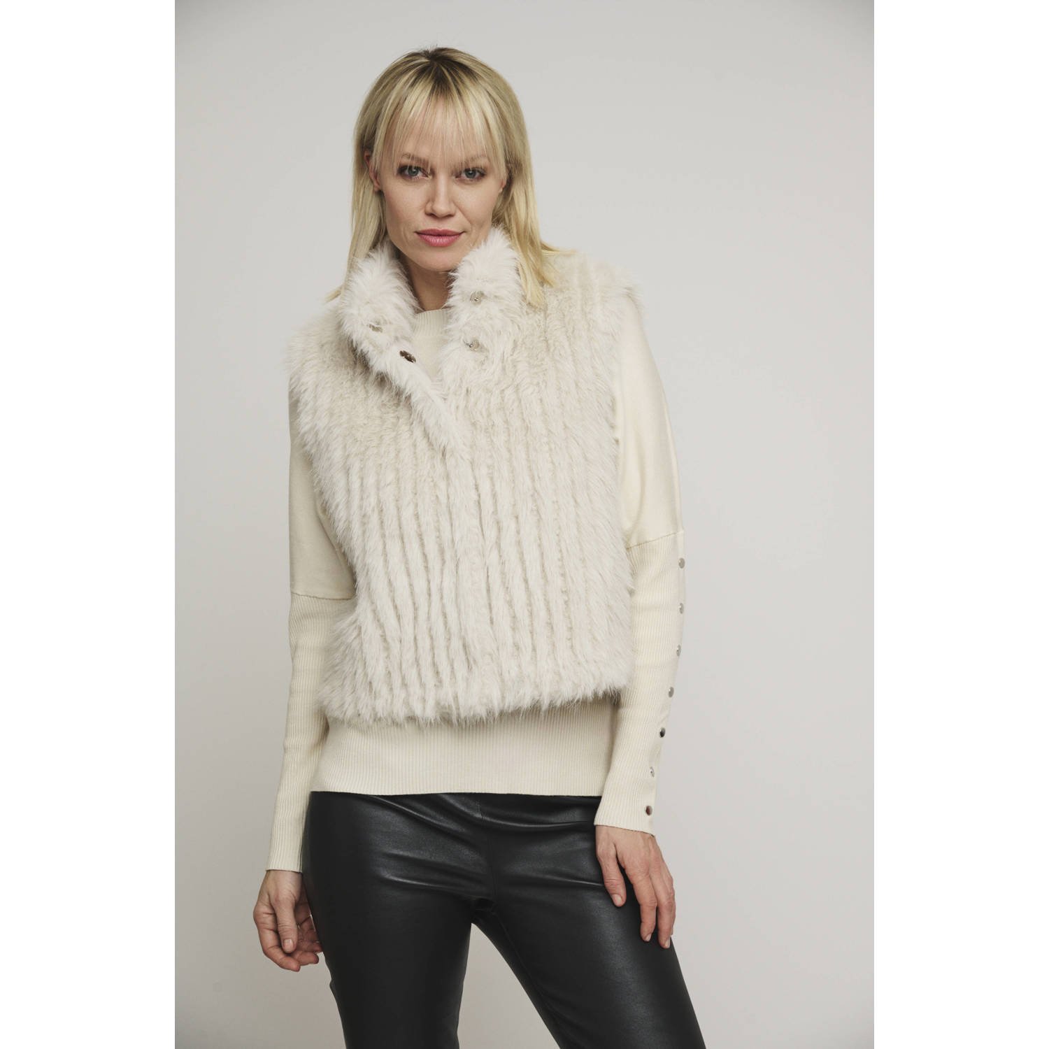 Rino&Pelle Stijlvolle Gilet met Sluiting Beige Dames