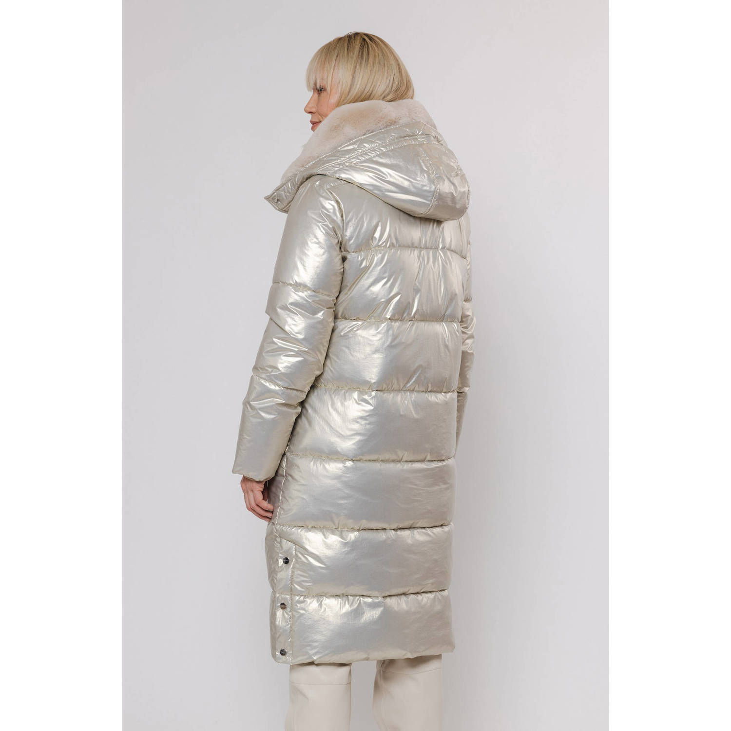 Rino & Pelle gewatteerde winterjas zilver