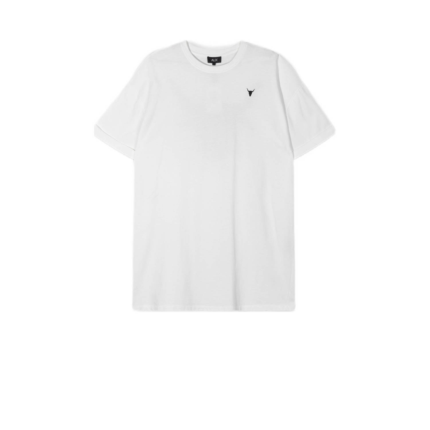 ALIX THE LABEL Dames Jurken Ladies Knitted Painted Bull T-shirt Dress Wit
