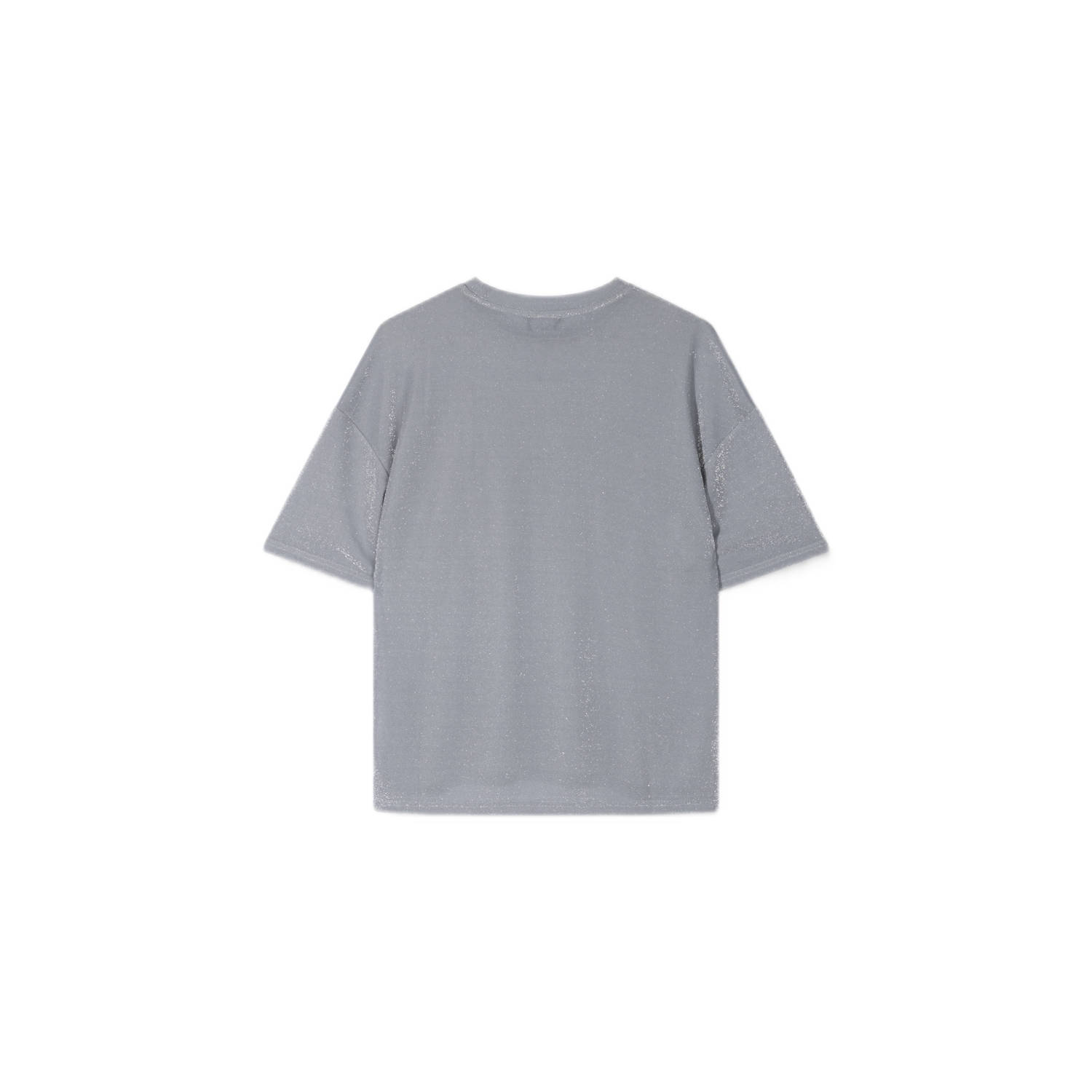 Alix the Label T-shirt met logo lichtgrijs zilver