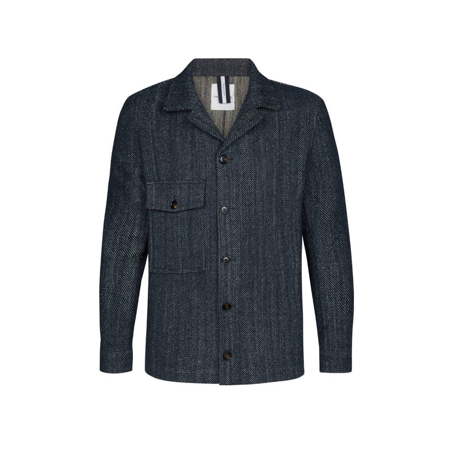 PROFUOMO Heren Overshirts Overshirt Twill N Donkerblauw
