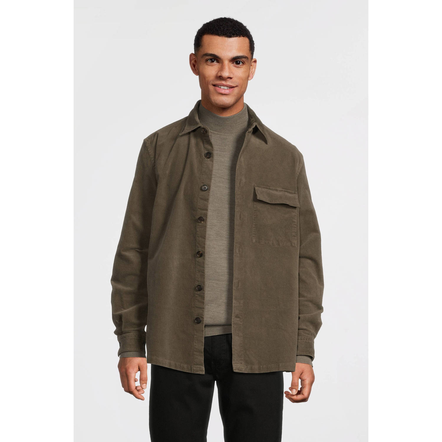 Profuomo Groen Corduroy Overshirt Stijlvol Comfort Green Heren