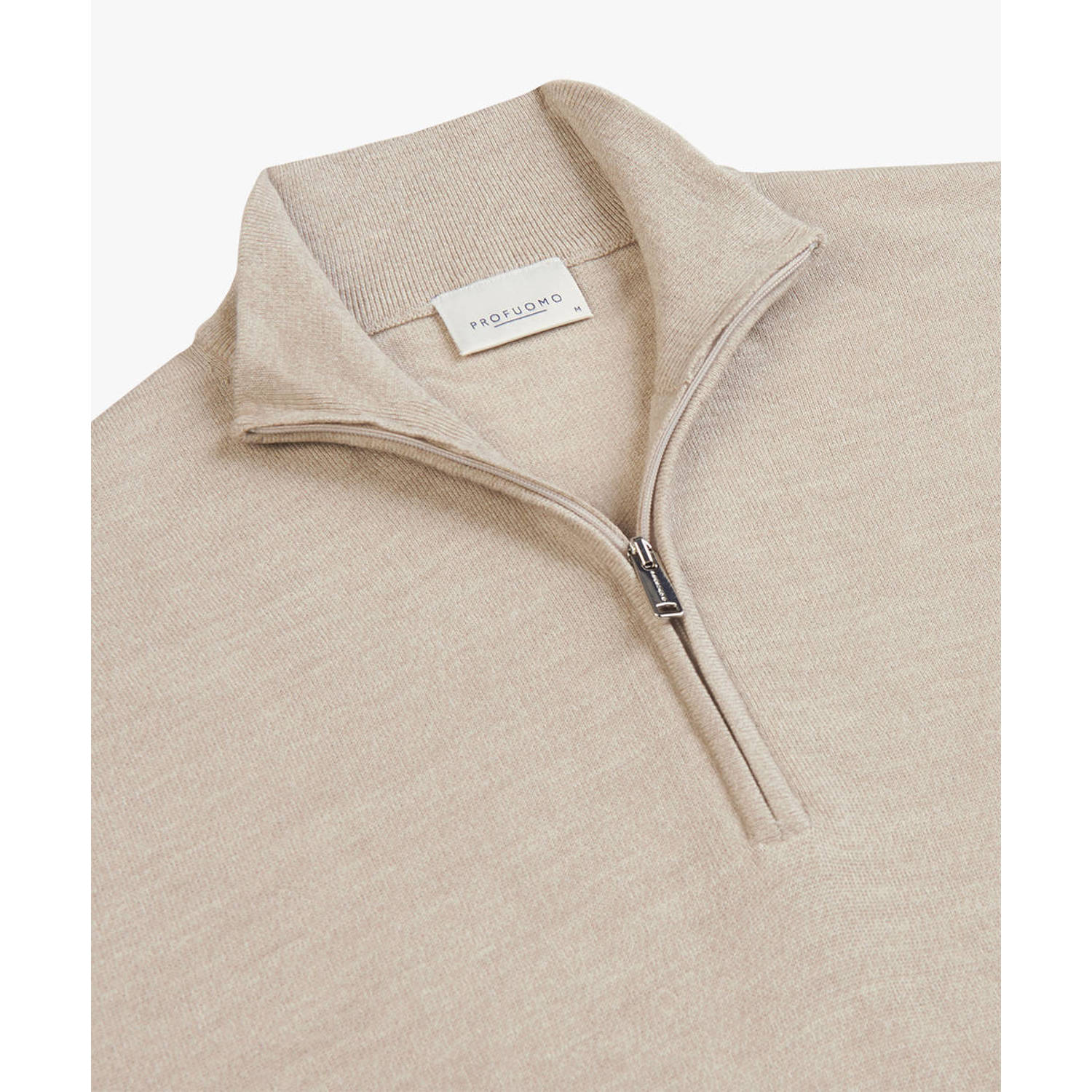 Profuomo wol gebreide trui beige