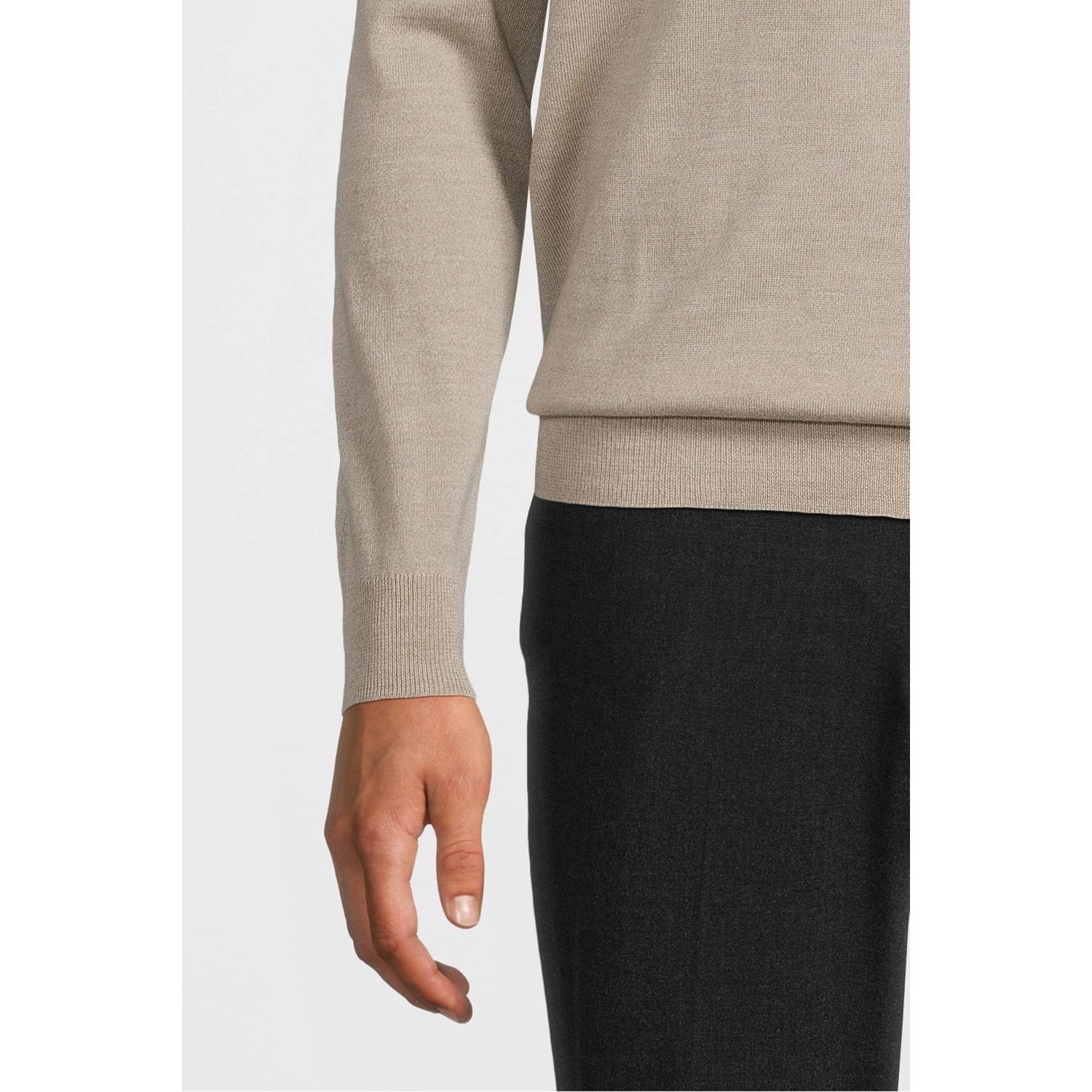 Profuomo wol gebreide trui beige