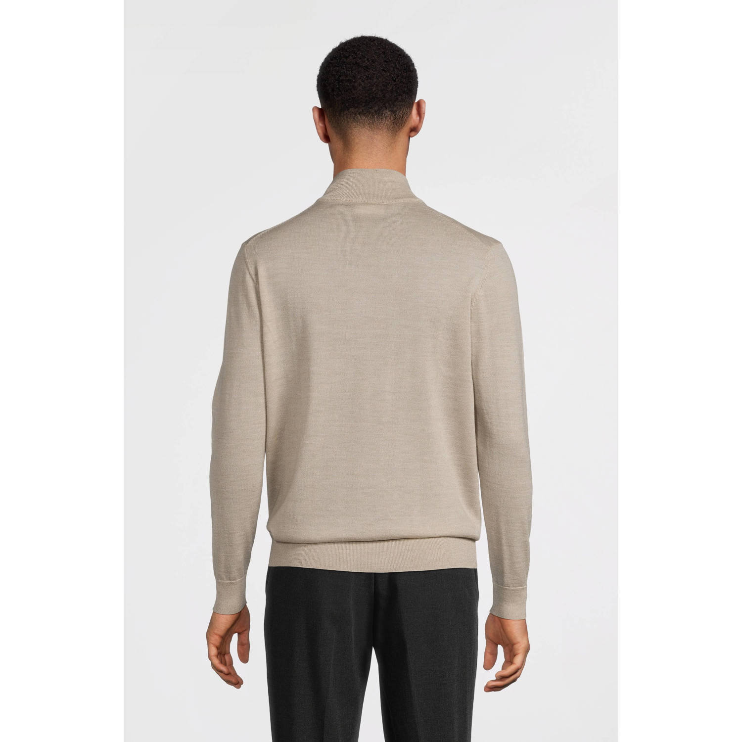 Profuomo wol gebreide trui beige