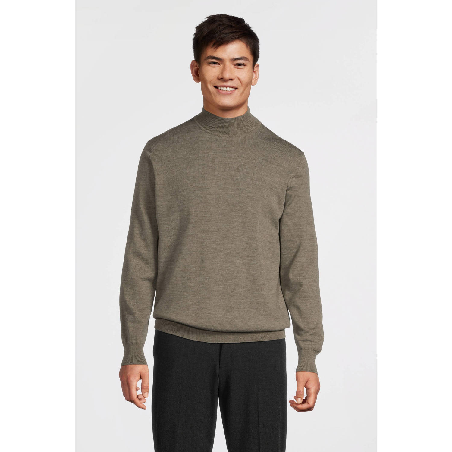 PROFUOMO Heren Truien & Vesten Pullover Mock Groen