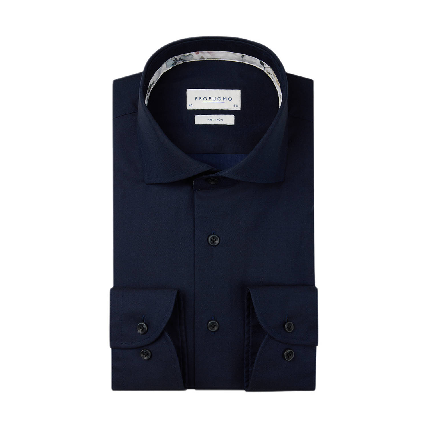 Profuomo Slim fit zakelijk overhemd met haaikraag model 'Cutaway'