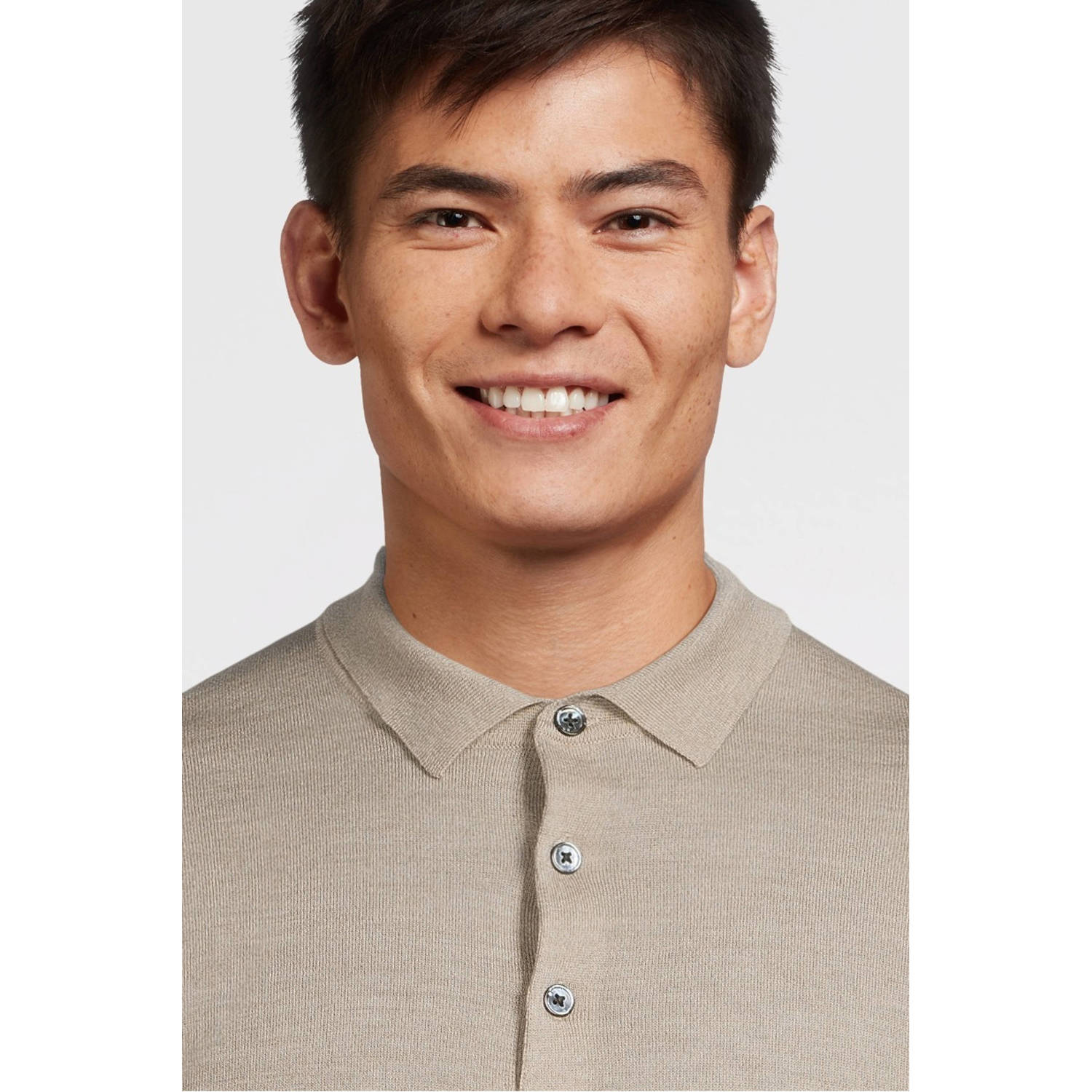 Profuomo wollen polo beige