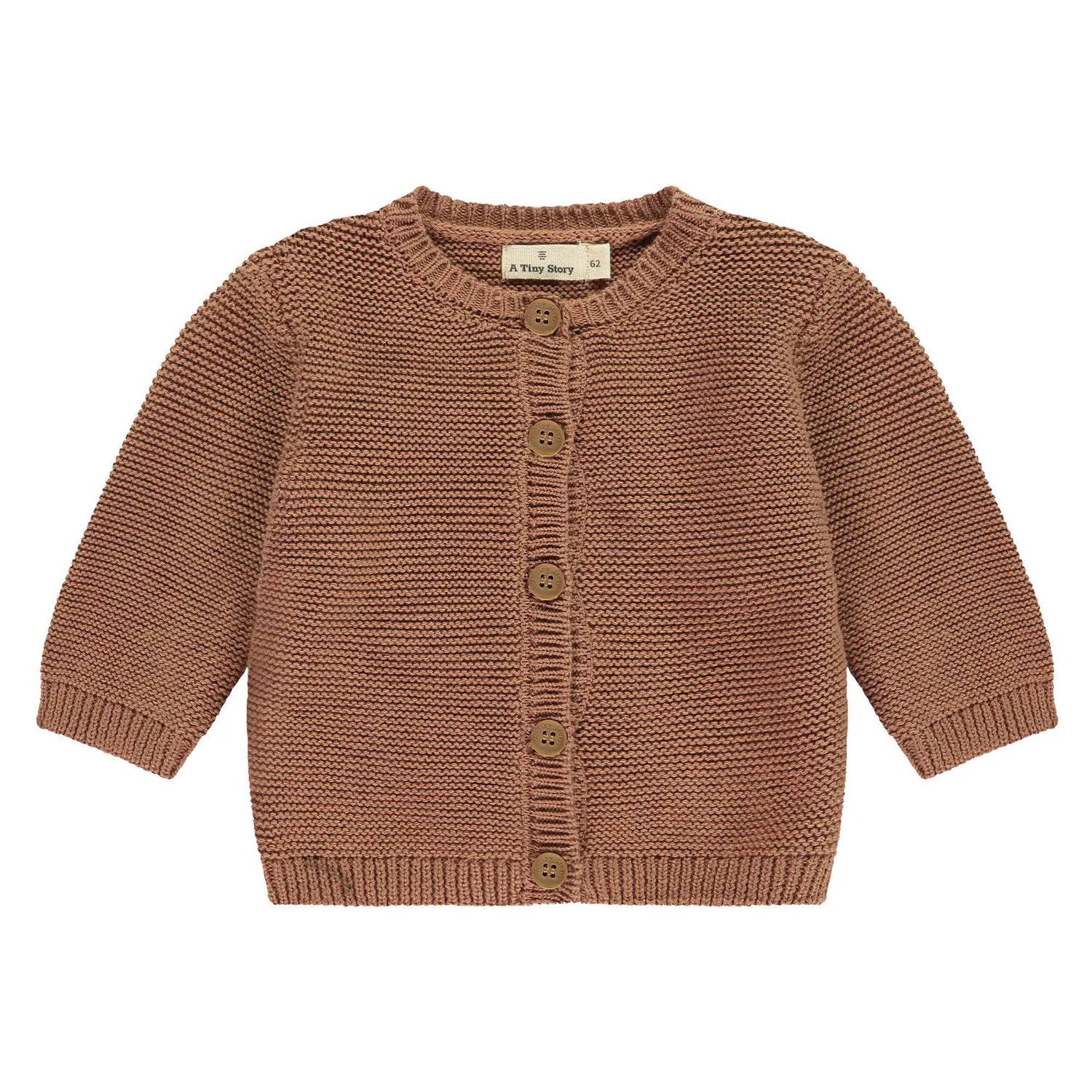 A Tiny Story baby gebreid vest bruin