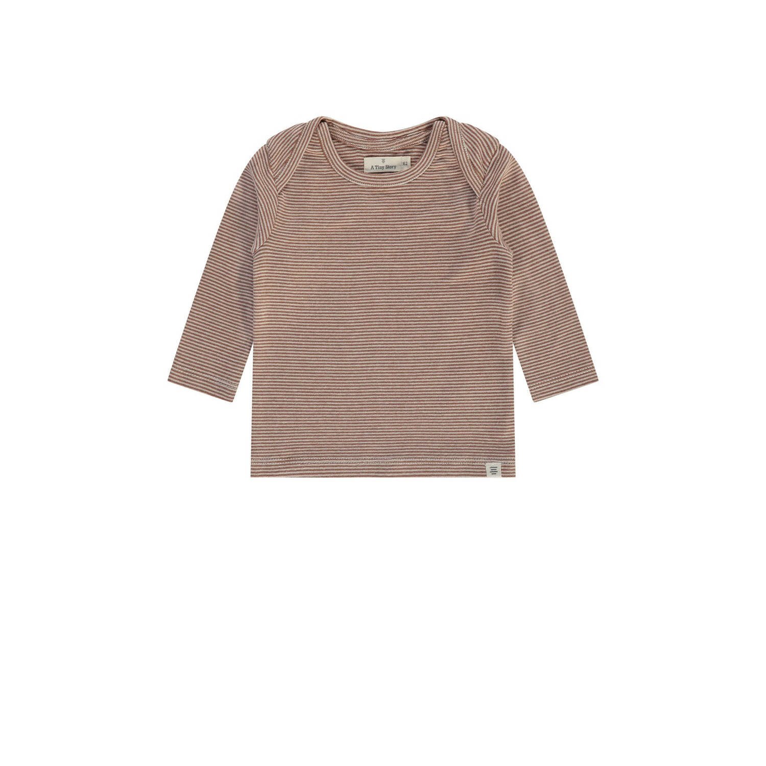 A Tiny Story baby gestreepte longsleeve bruin beige