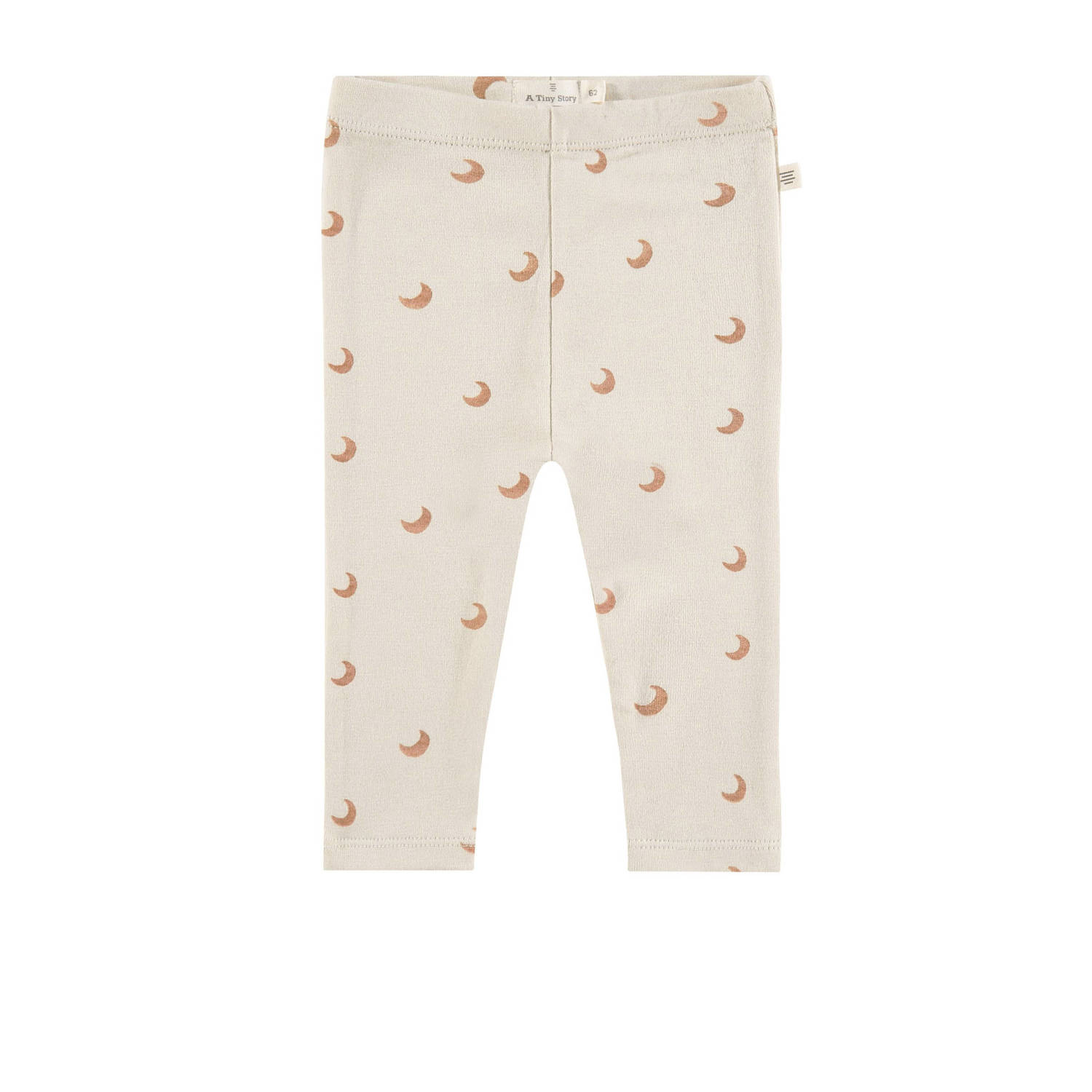 A Tiny Story baby regular fit broek met all over print beige camel