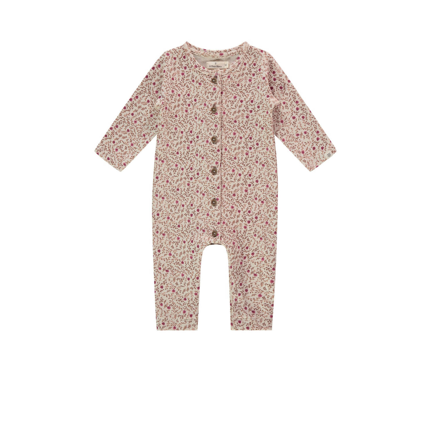 A Tiny Story baby boxpak met all over print beige roze
