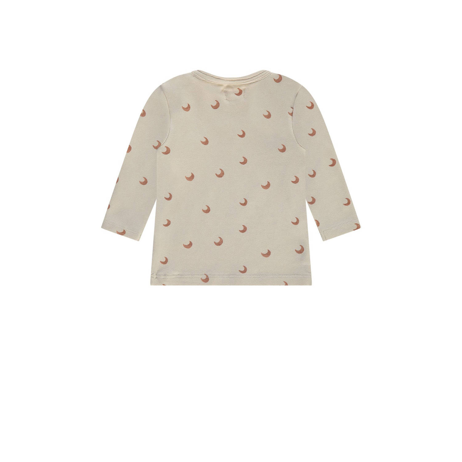 A Tiny Story baby longsleeve met all over print beige camel