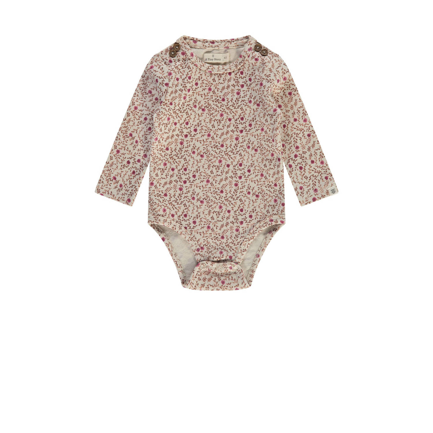 A Tiny Story romper met all over print beige roze