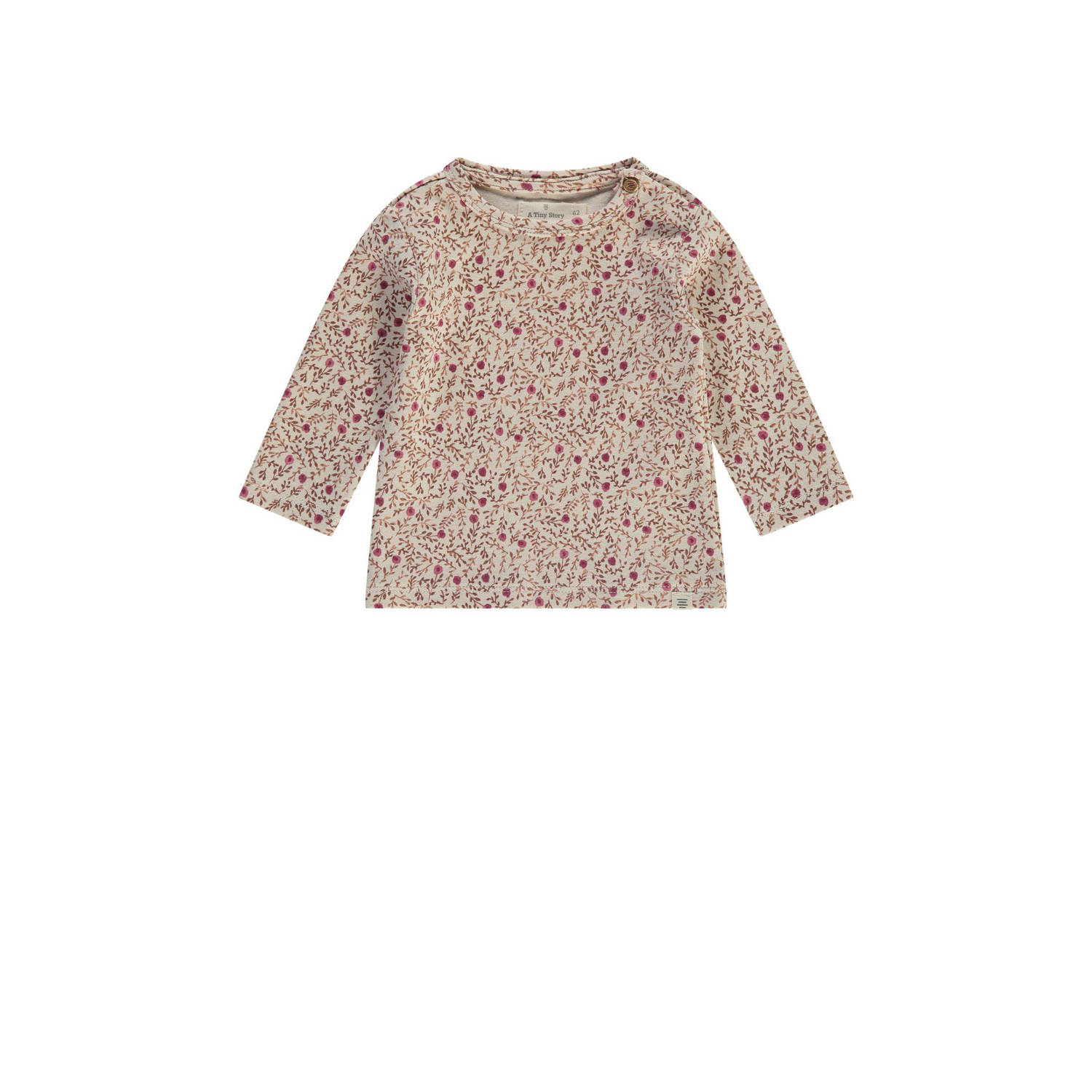A Tiny Story baby longsleeve met all over print beige roze