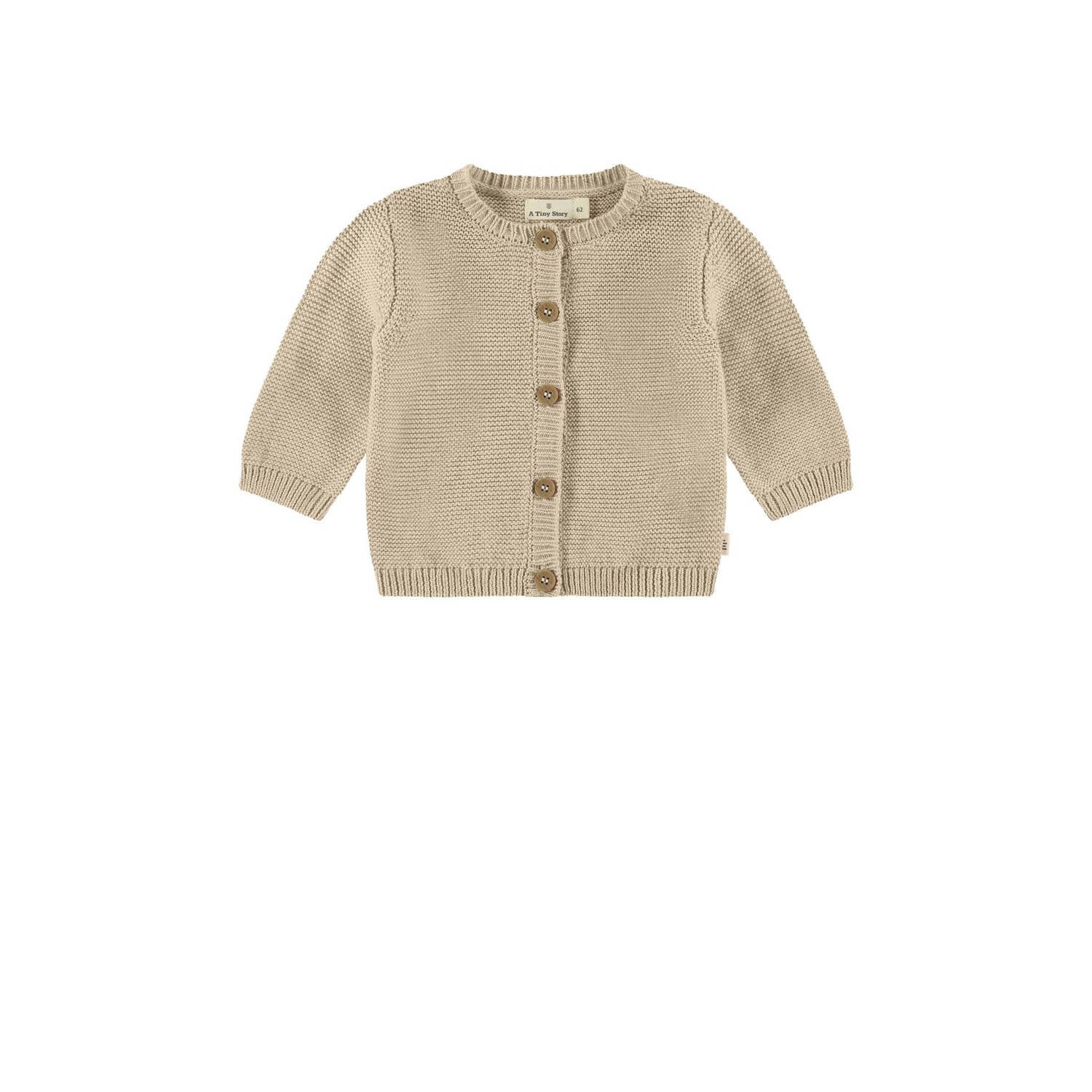 A Tiny Story baby gebreid vest beige