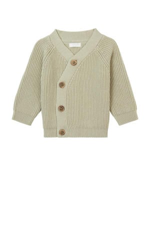 baby grofgebreid vest groen